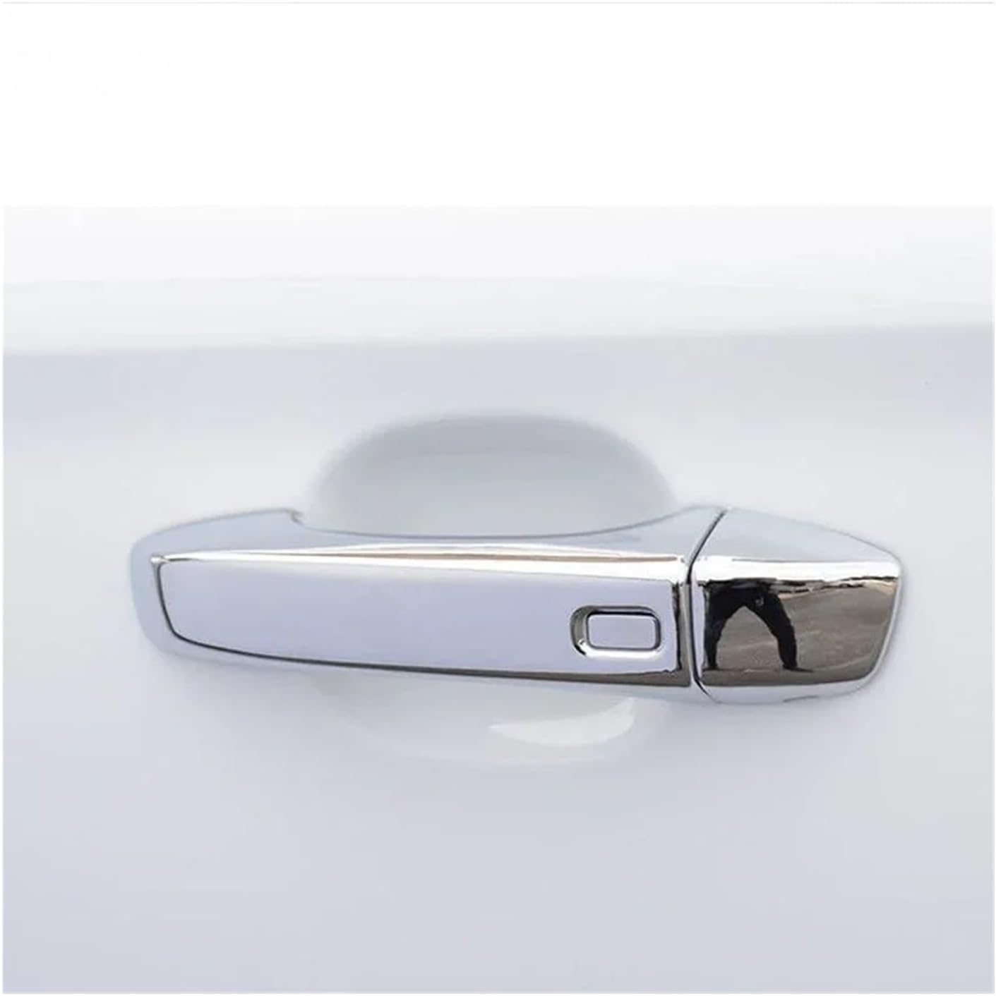 NEGRO Car Door Handles Cover Trim Styling Stickers,Fit for MG HS, 2018-2022 Carbon Fiber Chrome Auto Accessories Car Door Lock Protection Cover(Silver 2 Button) image number 4