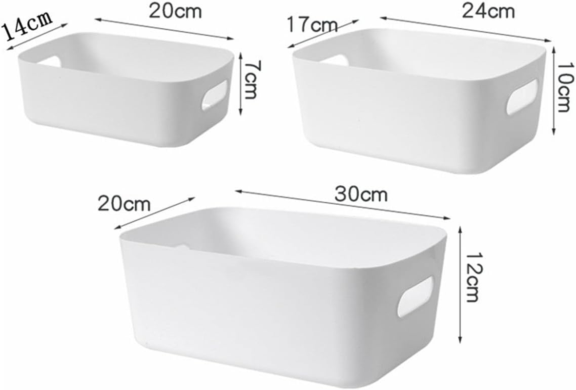 White Plastic Storage Baskets 12 Pack, Small Pantry Baskets for Organizing, Organizer Basket Bins for Shelves, Organizer and Storage for Bathroom, Bedrooms, Kitchens image number 2