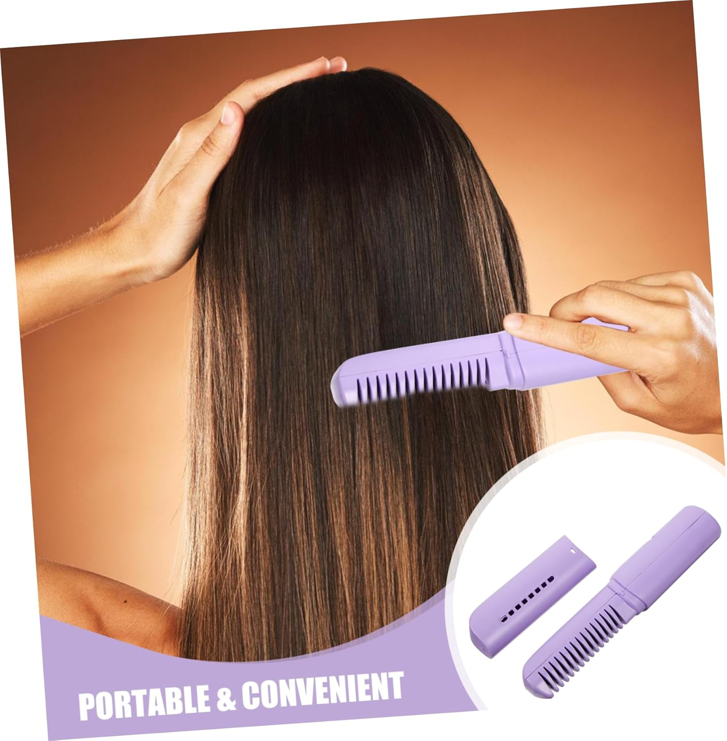 HAPINARY Cordless Hair Straightener Brush Heated Hair Straightening Comb Rechargeable Styling Tool Portable for Travel image number 5