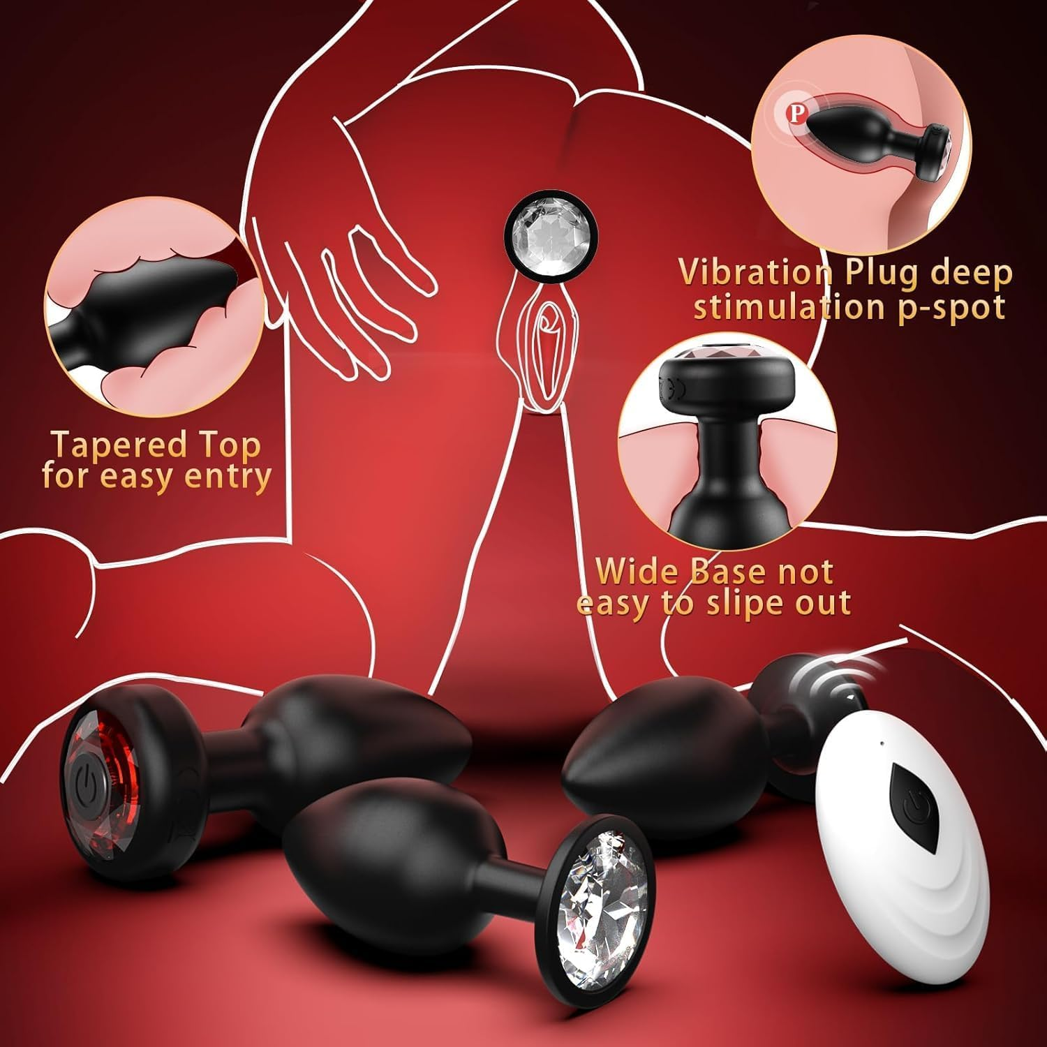 Vibrating Butt Plug Set 3-Size Progression Anal Toys, 10-Stage Vibration Anal Plugs Training Kit, Sex Toys Couples for Man Woman Buttplug Silicone Small but Plug Adult Toy Women Men, Remote Control image number 5