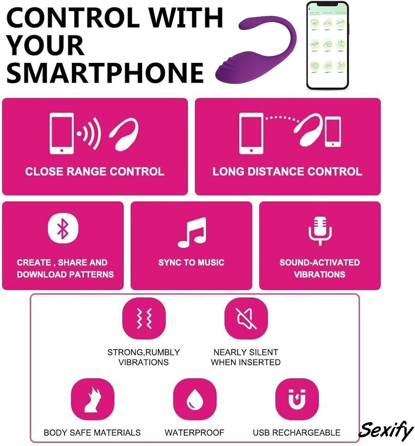 Wearable Panty Bullet Egg Plug Vibrator with App Control, Heart Butterfly Clitoral G Spot Dildo Vibrator, 9 Modes Vibrating Clitoral Stimulator Massager Adult Sex Toy for Women Couple Sex Toy (Pink) image number 1