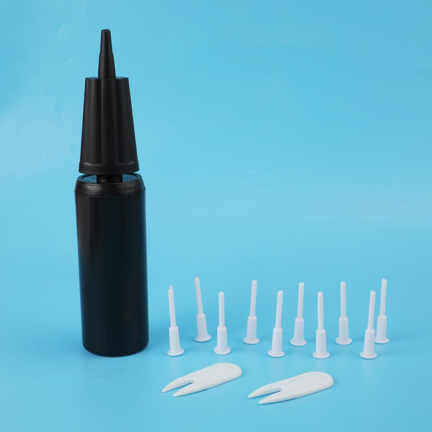 Exercise Ball Pump Kits, Hand Air Pump for Inflatables Ball with 10Pcs Long Plugs & 2Pcs Plug Pullers Yoga Ball Pump image number 1