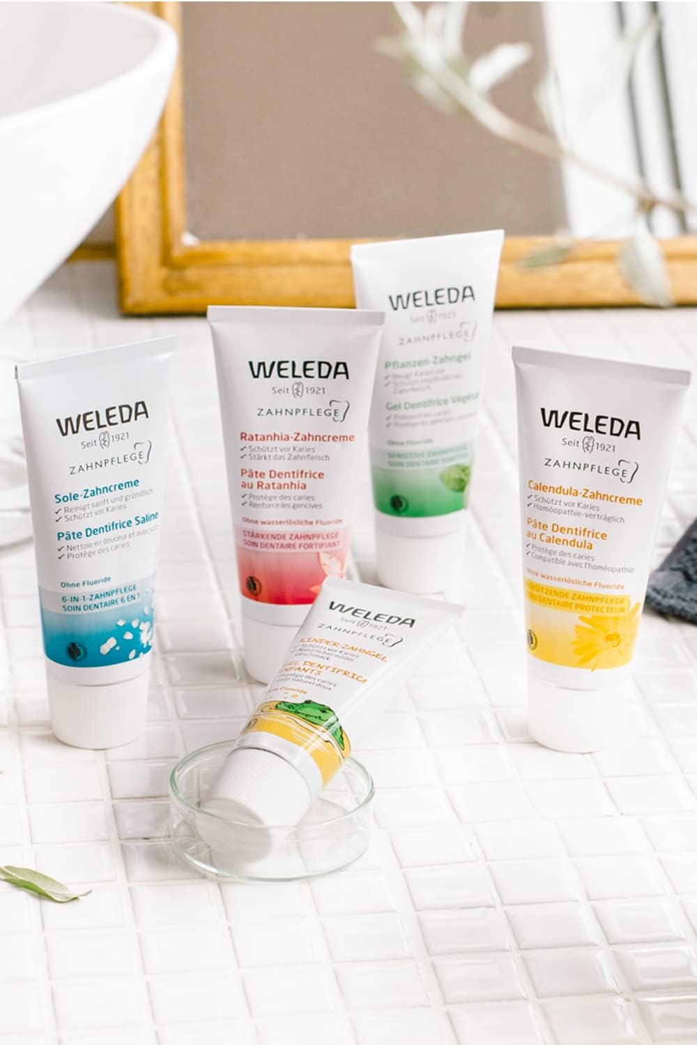 WELEDA Ratanhia Toothpaste 75Ml | Fluoride-Free | Minty Taste | Strengthen Sore Bleeding Gums | Vegan