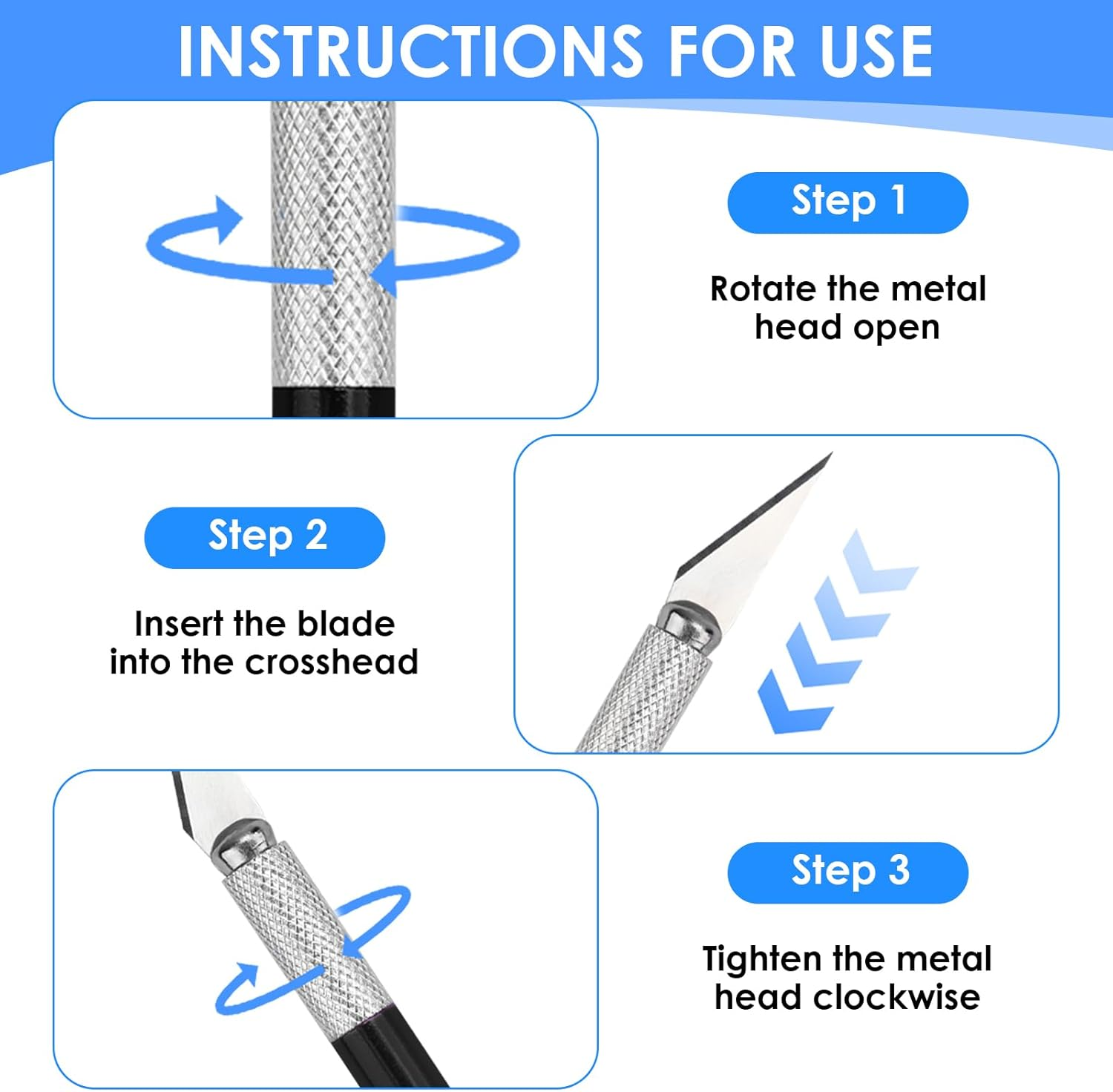 2 Pack Precision Craft Knife Set with 20 Blades, Professional Hobby Knife for Paper, Leather, Fondant & Model Making, Aluminum Alloy Art Knife for Detailed Cutting, Engraving & Scrapbooking image number 2