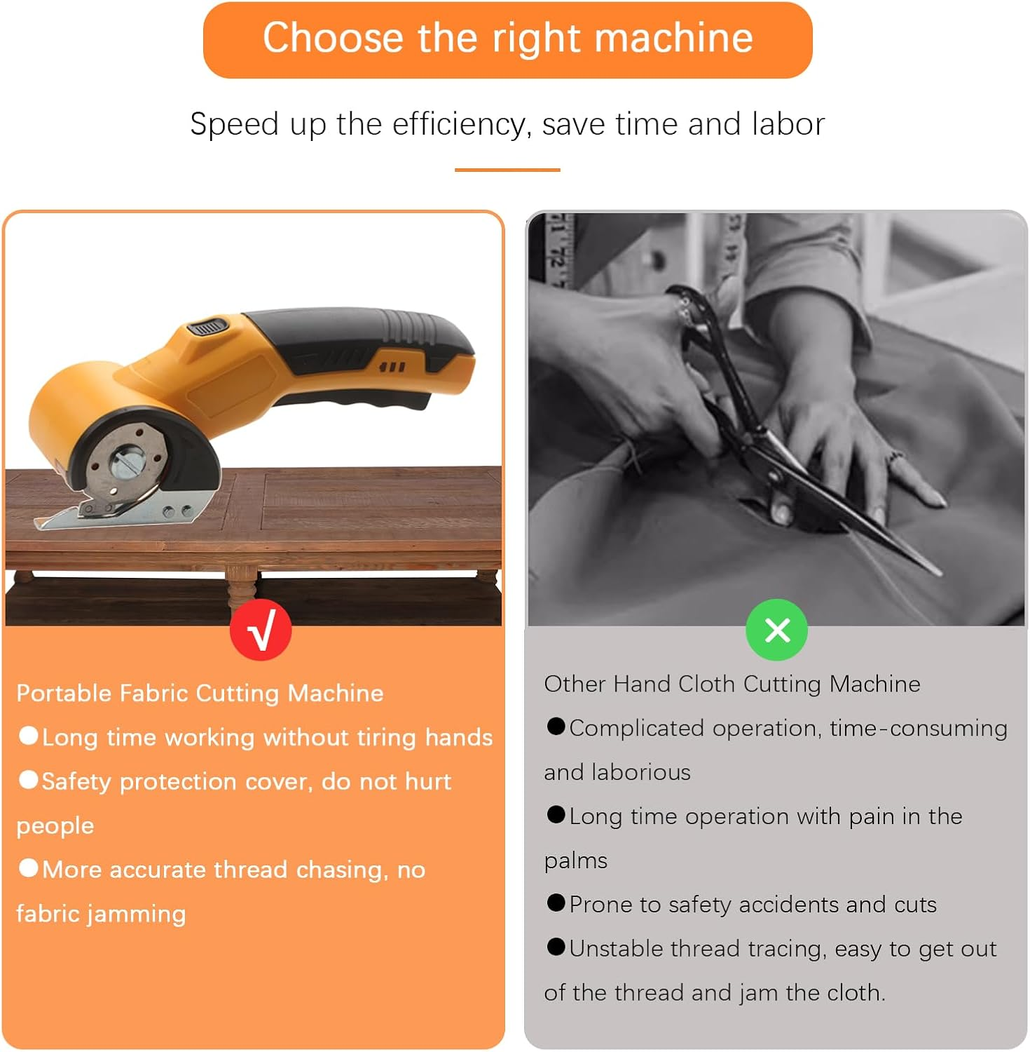 Migazelle Electric Scissors, Cordless Rotary Box Cutter for Cardboard, Fabric, Leather, Plastic & Carpet, USB Rechargeable, Safety Lock, LED Light, Ergonomic Design for Easy Cutting (Yellow) image number 5