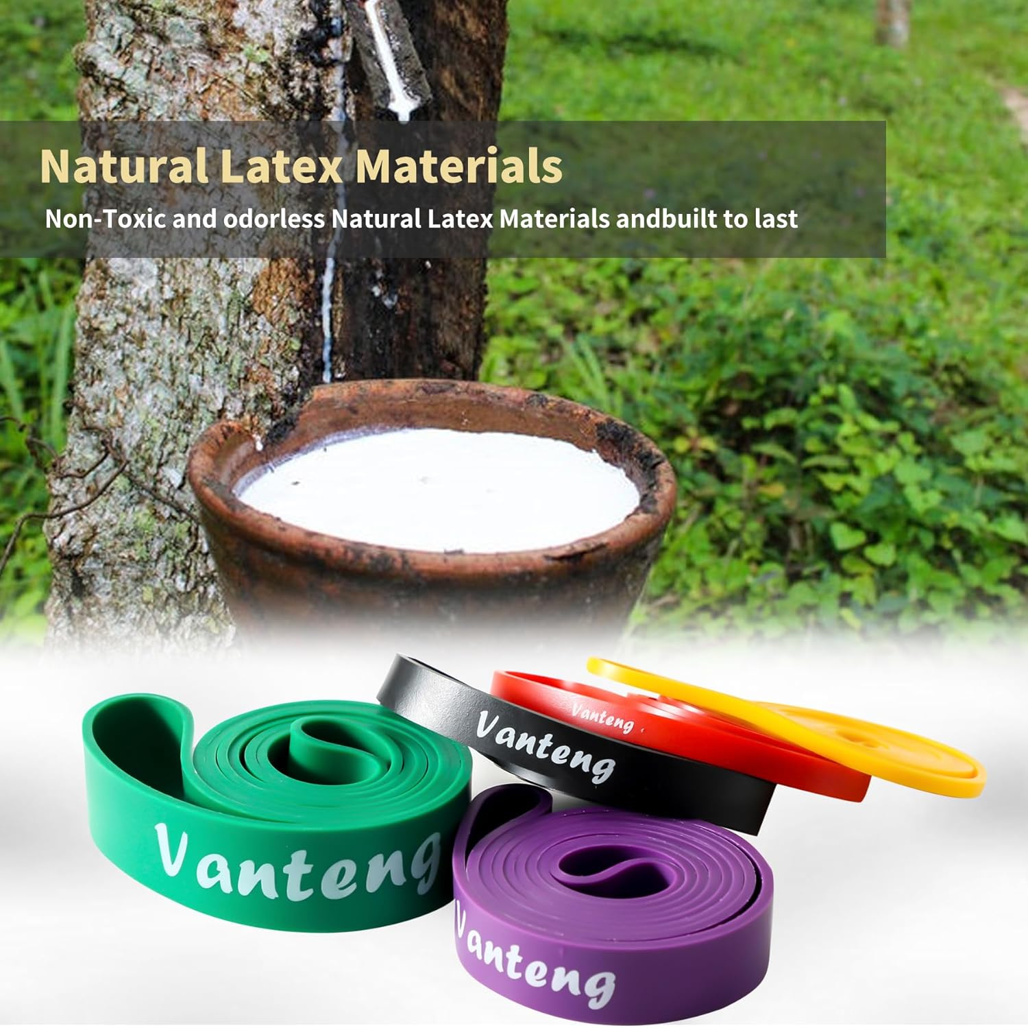 Vanteng Resistance Bands Set, Pull up Assistance Bands Set for Men & Women, Exercise Fitness Bands with Bag for Working Out, Body Stretching, Physical Therapy, Muscle Training image number 4