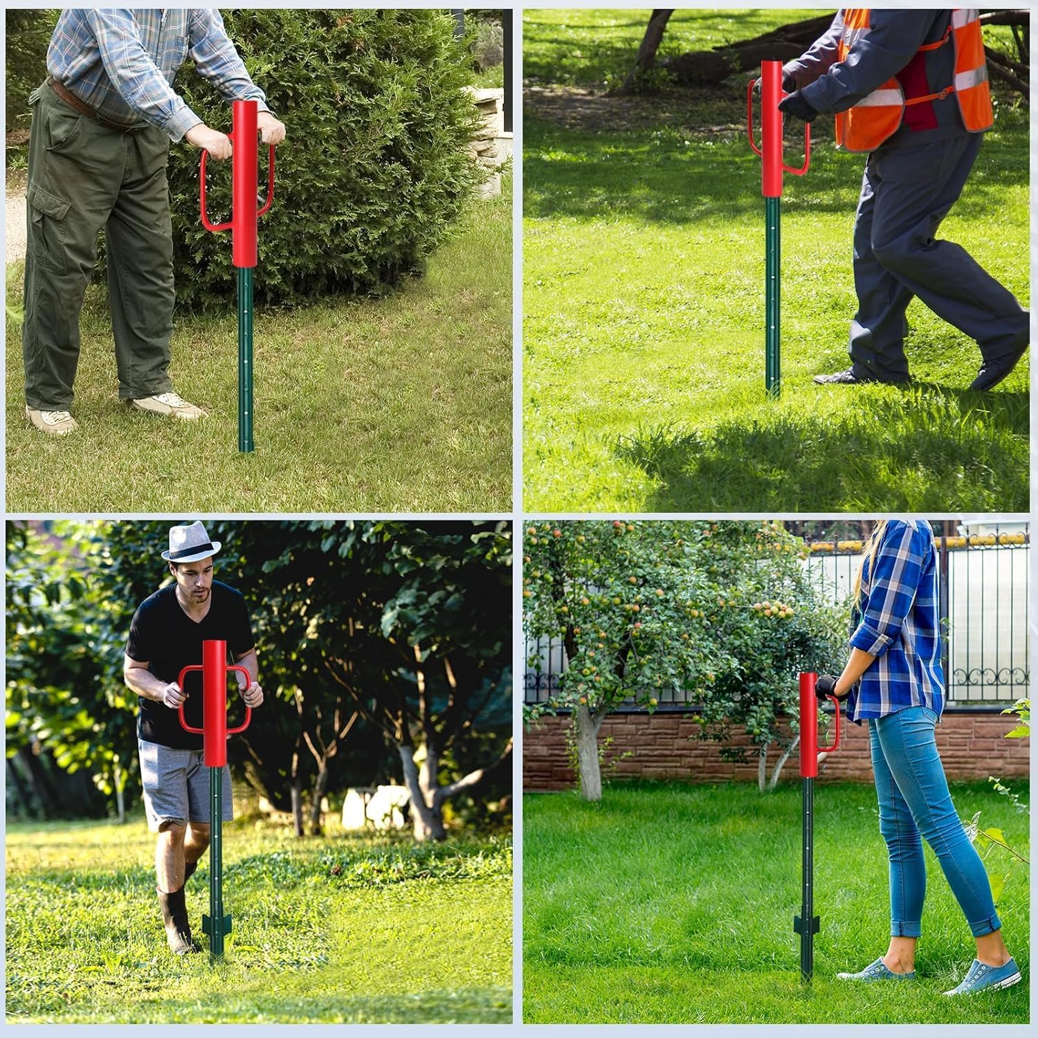 SEDY Star Picket Post Driver - 80Cm Steel Fence Post Driver for Easy Installation - Durable Red Powder Coated Handle for Strong Grip - Heavy Duty Fence Tool for Garden, Agricultural & DIY Use image number 2