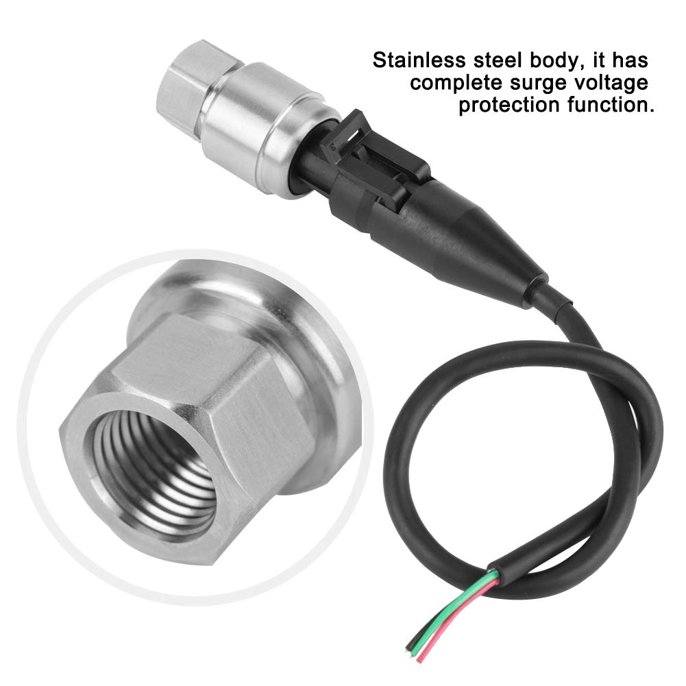 Water Pressure Transducer, G1/4" Pressure Transducer Sensor Input 5V Output 0.5-4.5V / 0-5V for Water Gas Oil Sensor Tool Water Pressure Transducer(0-15Psi)