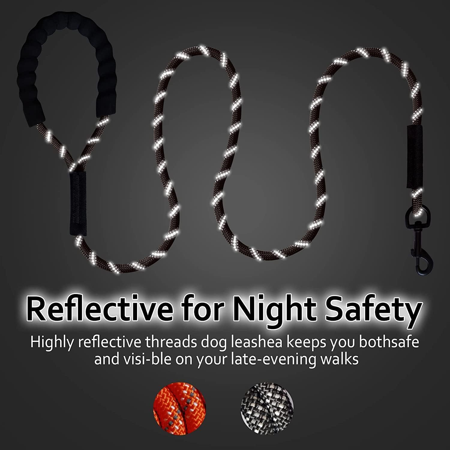 UPET Dog Training Leash 5M 10M 15M（15Ft 30Ft 50Ft ） Reflective Extra Long Line Leashes outside Puppy Camping Safety Back-Yard Rope Dogs Lead for Small Medium Large with Training Clicker（15M Black） image number 3