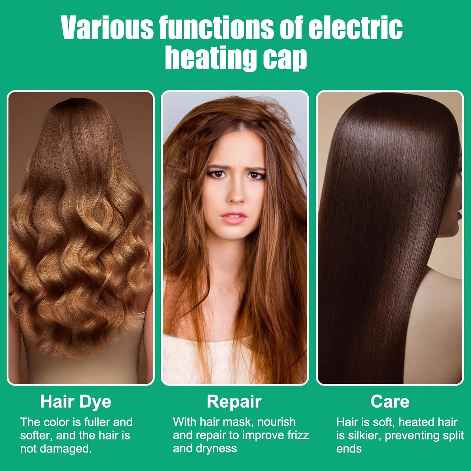 3 Levels Hat for Hair Care, Electric Heat Treatment for Hair, Thermal Hair Cap, Steam Treatment Hair Cap for Home Thermal Hair image number 3