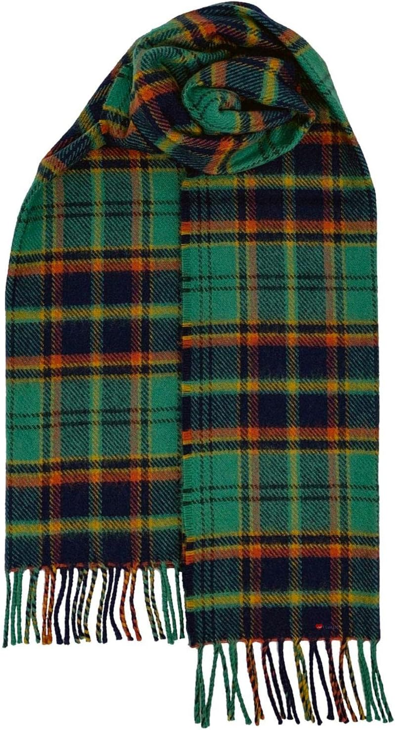 Mens Scarf & Tie Gift Set Irish County Antrim Tartan Plaid 100% Wool