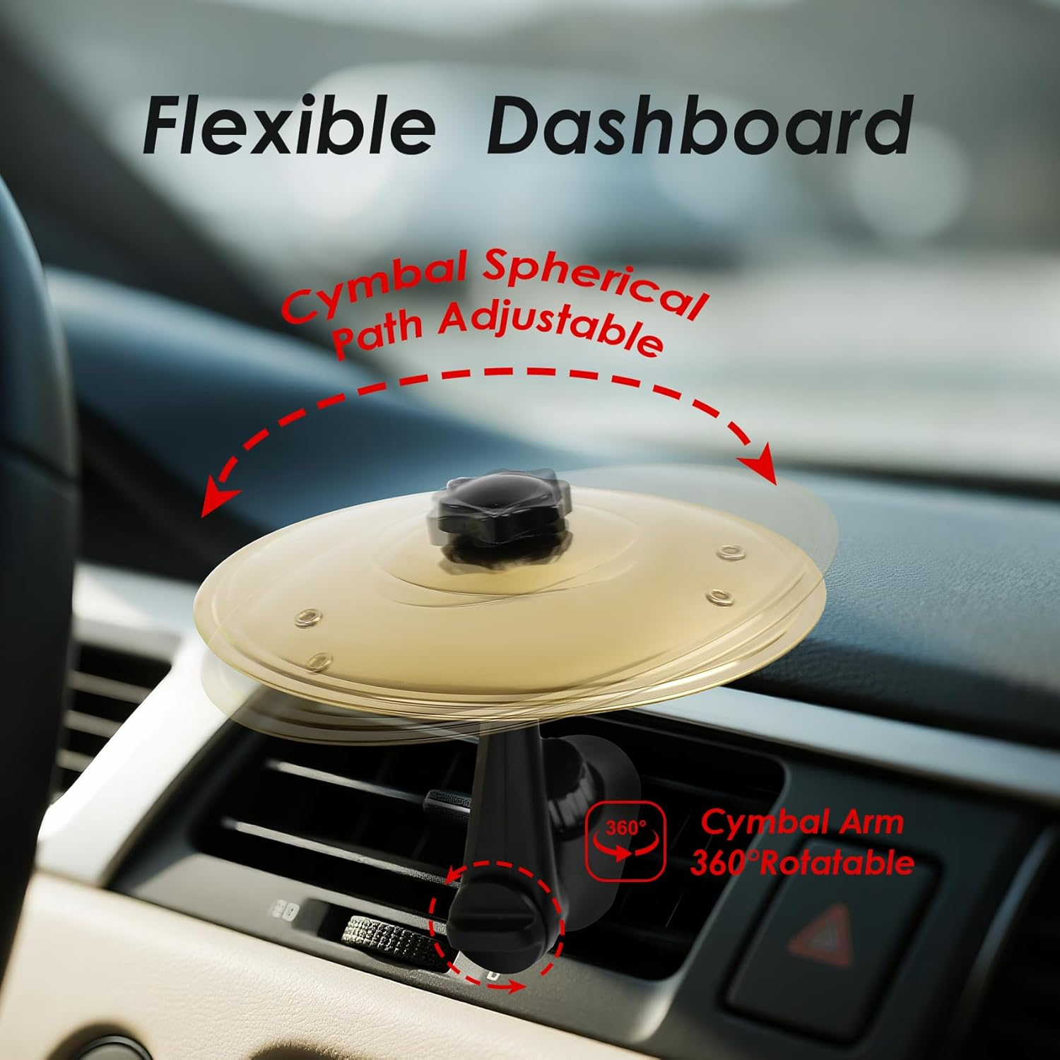 Car Crash Cymbal,Car Cymbal Air Vent Drums,Clip on Mini Symbal for Music Lovers image number 1