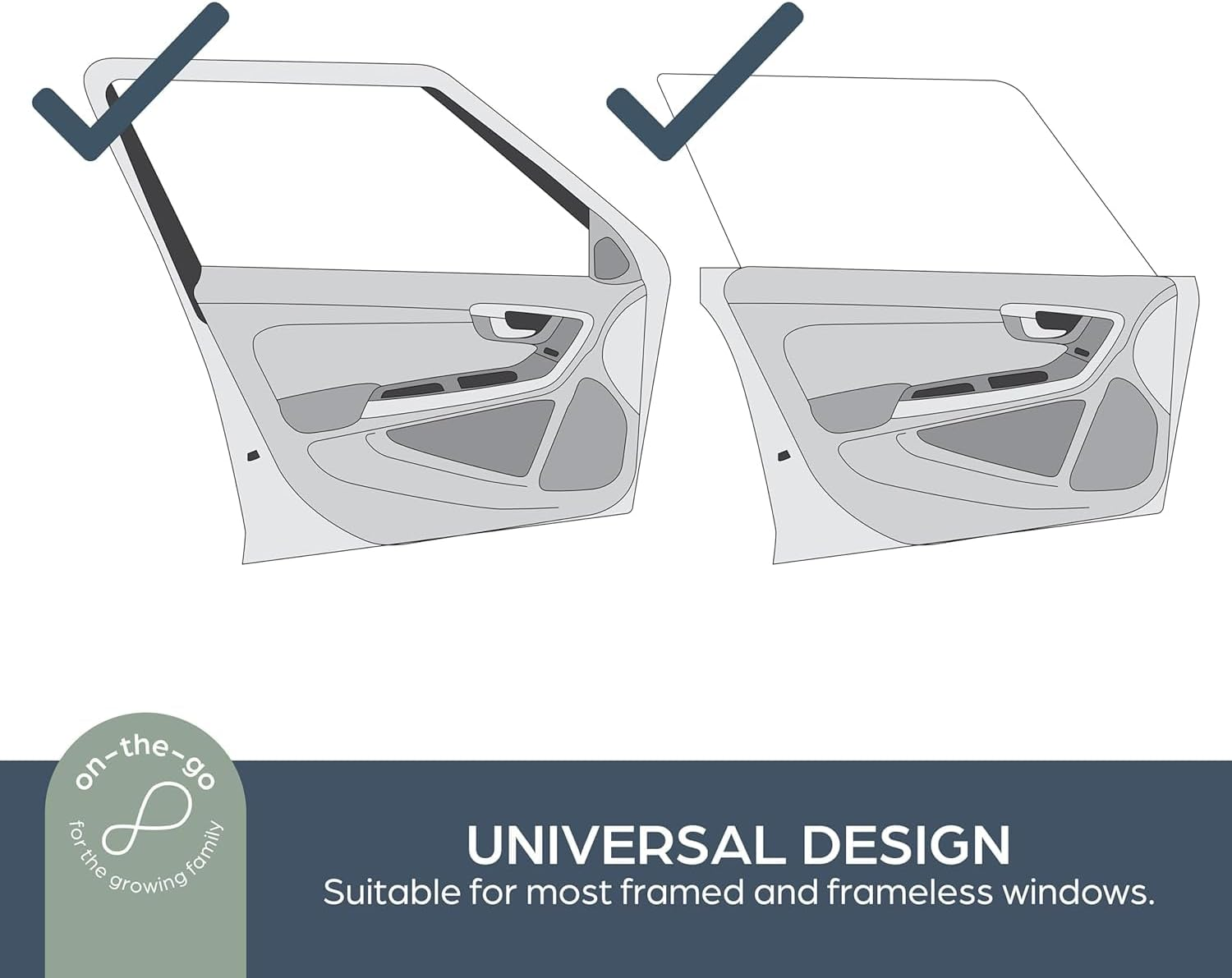 Dreambaby Fit-Over Baby Car Window Sun Shade &ndash; Stretchable Car Window Sunshade & Mesh Window Screen for Side Windows - Baby Window Cover for UV Protection- Car Camping Essentials image number 4