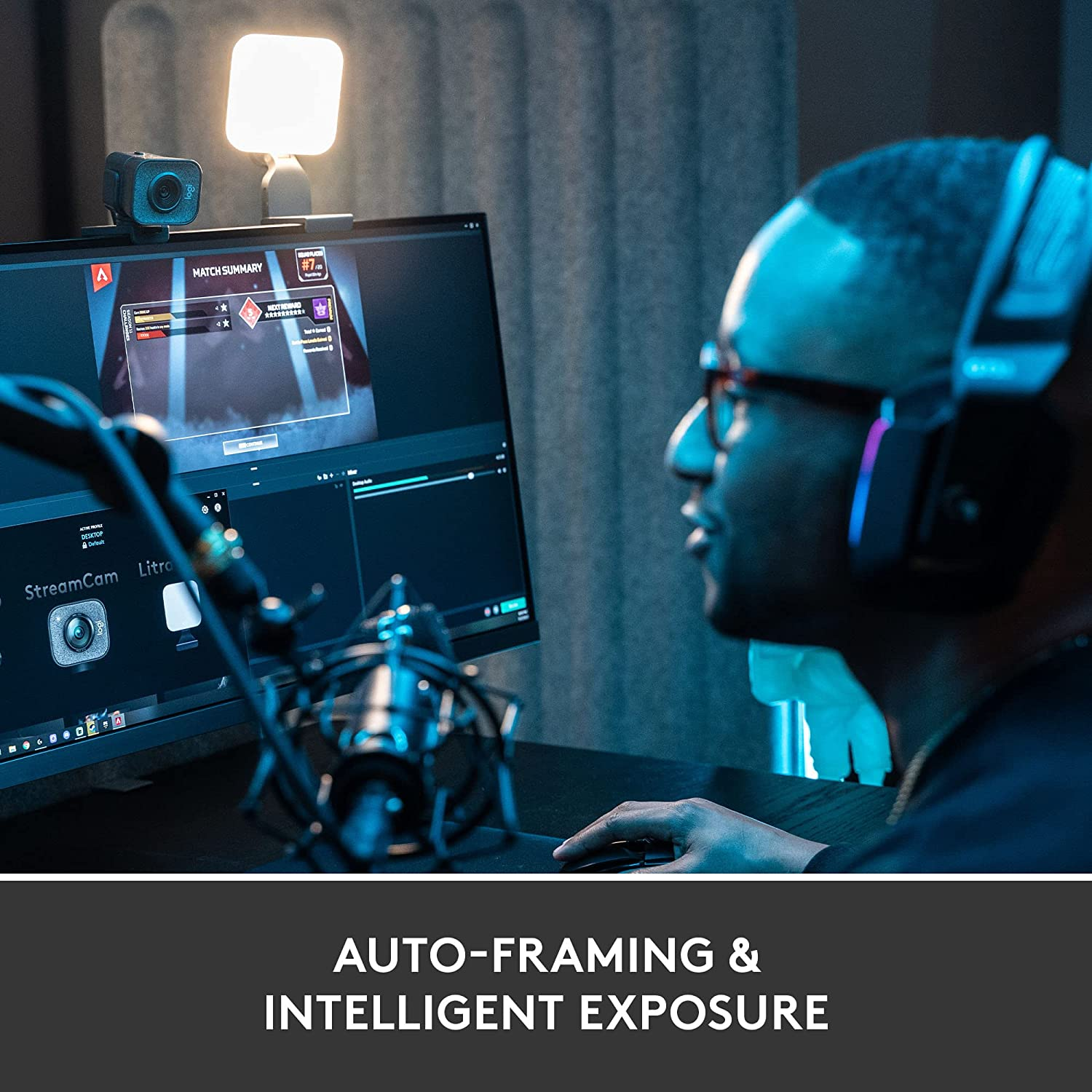 Logitech for Creators Streamcam - Premium Webcam for Streaming and Video Content Creation, Full HD 1080P 60 Fps, Premium Glass Lens, Smart Autofocus, USB Connection, for PC, Mac, Graphite - Off White image number 3