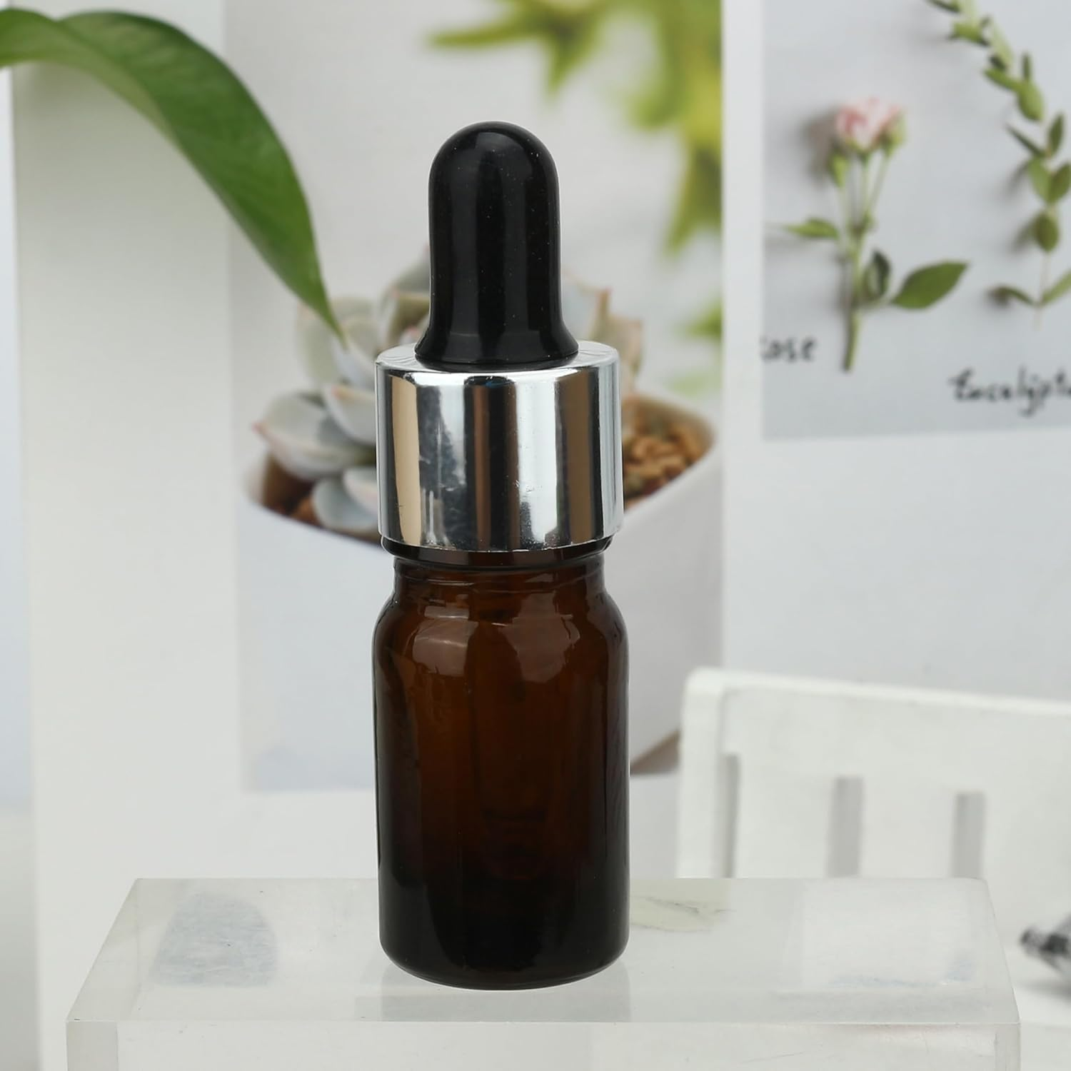 COSIDEA 20 Pcs Empty 5Ml 0.17Oz Small Amber Dropper Bottles Brown Glass Droppers for Essential Oil Liquids Travel Bottles for Toiletries - Amber image number 6