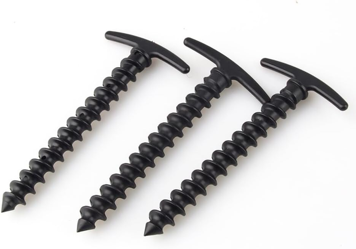 Happyyami Lightweight Nylon Tent Pegs 10 Pack Screw in Camping Stakes for Beach Muddy Grassland Outdoor Use image number 4