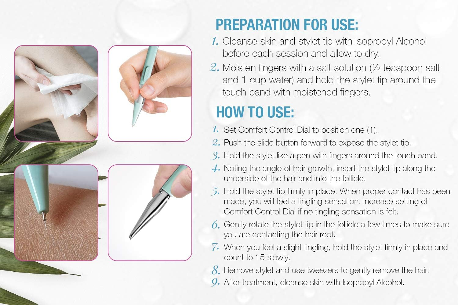 Clean + Easy Electrolysis Machine for Permanent Hair Removal - Non-Laser, Painless Electrolysis Hair Removal for Face & Body, At-Home Remover Device image number 2