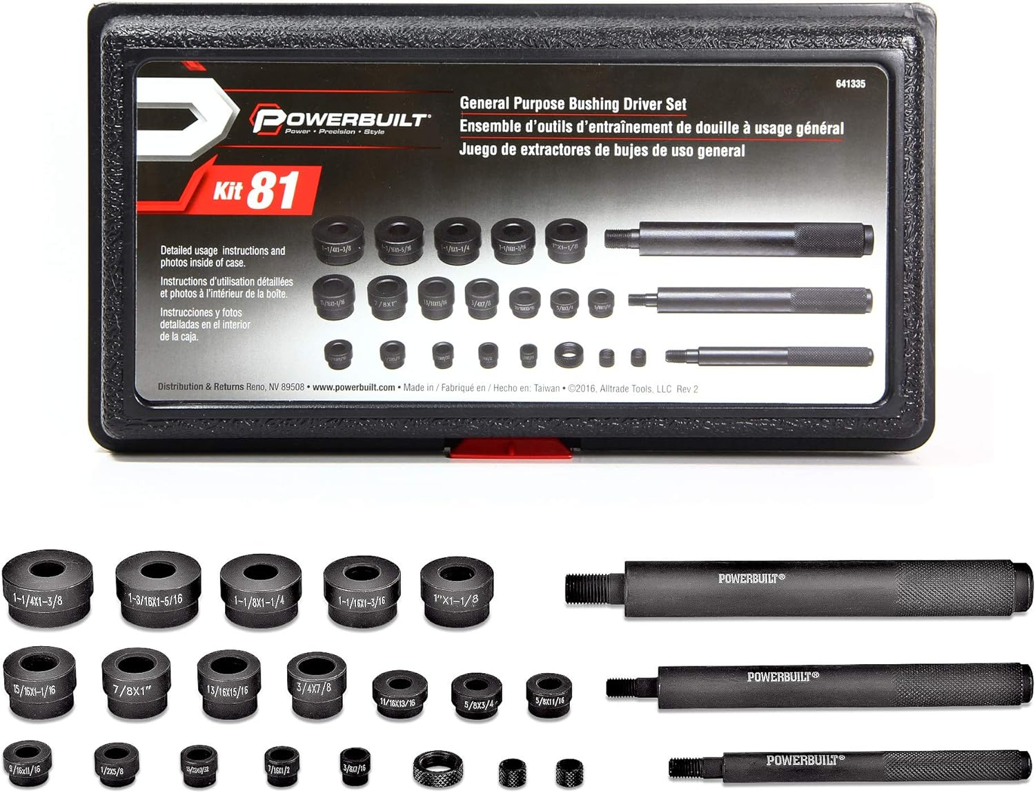 Powerbuilt 641335 General Purpose Bushing Driver Kit