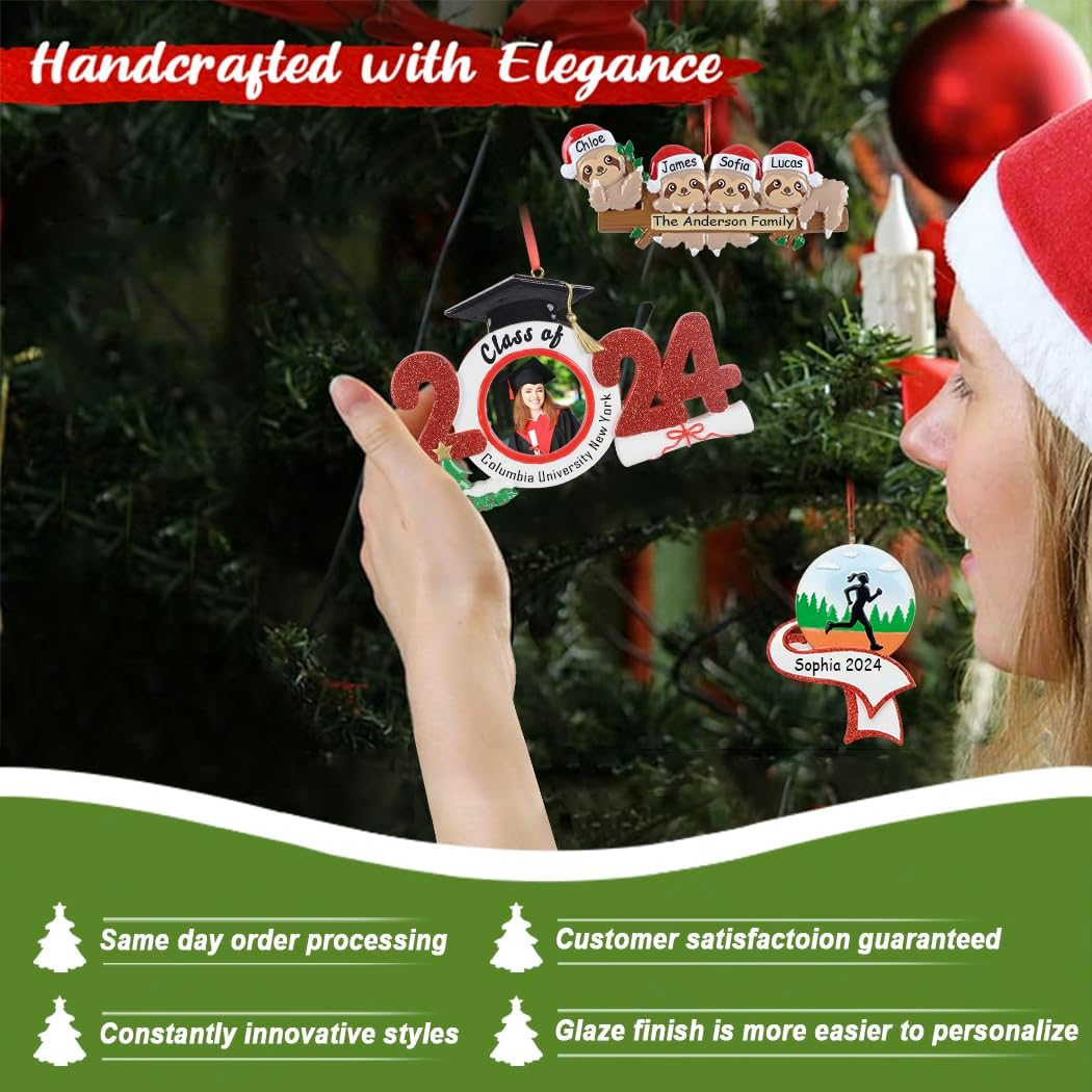 MAXORA Our 1St Christmas Wedding Couple Ornament Personalized Christmas Tree Decoration(White Bride and Black Groom) image number 4