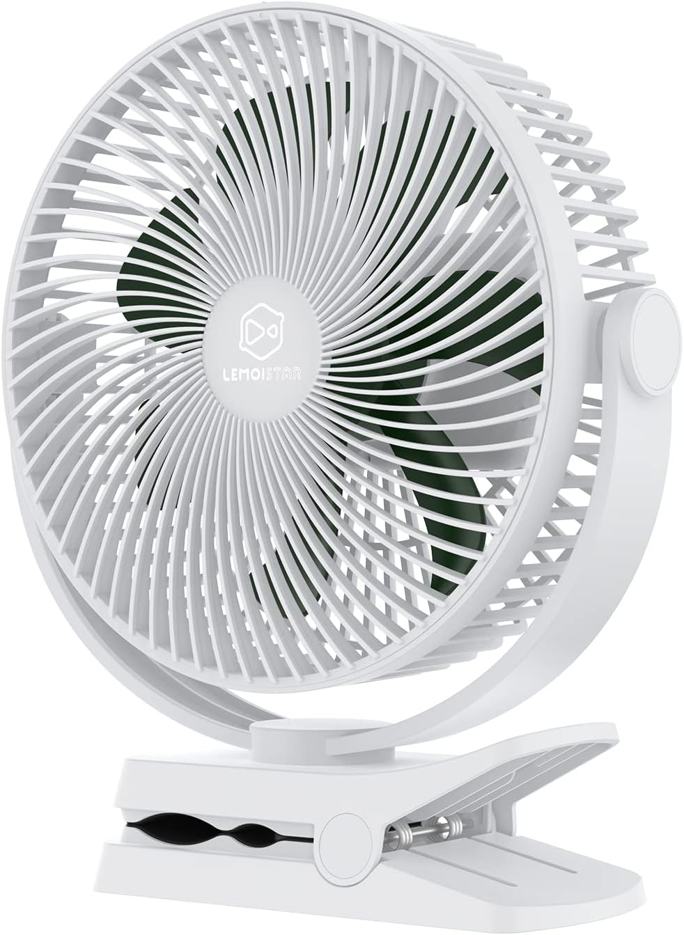 10000Mah Battery Operated Clip on Fan, 4 Powerful Speeds, Quiet, 8 Inch, Max 38 Hrs, Rechargeable USB Personal Fan for Stroller Golf Cart Camping Desk Office Bedroom-Dark Green