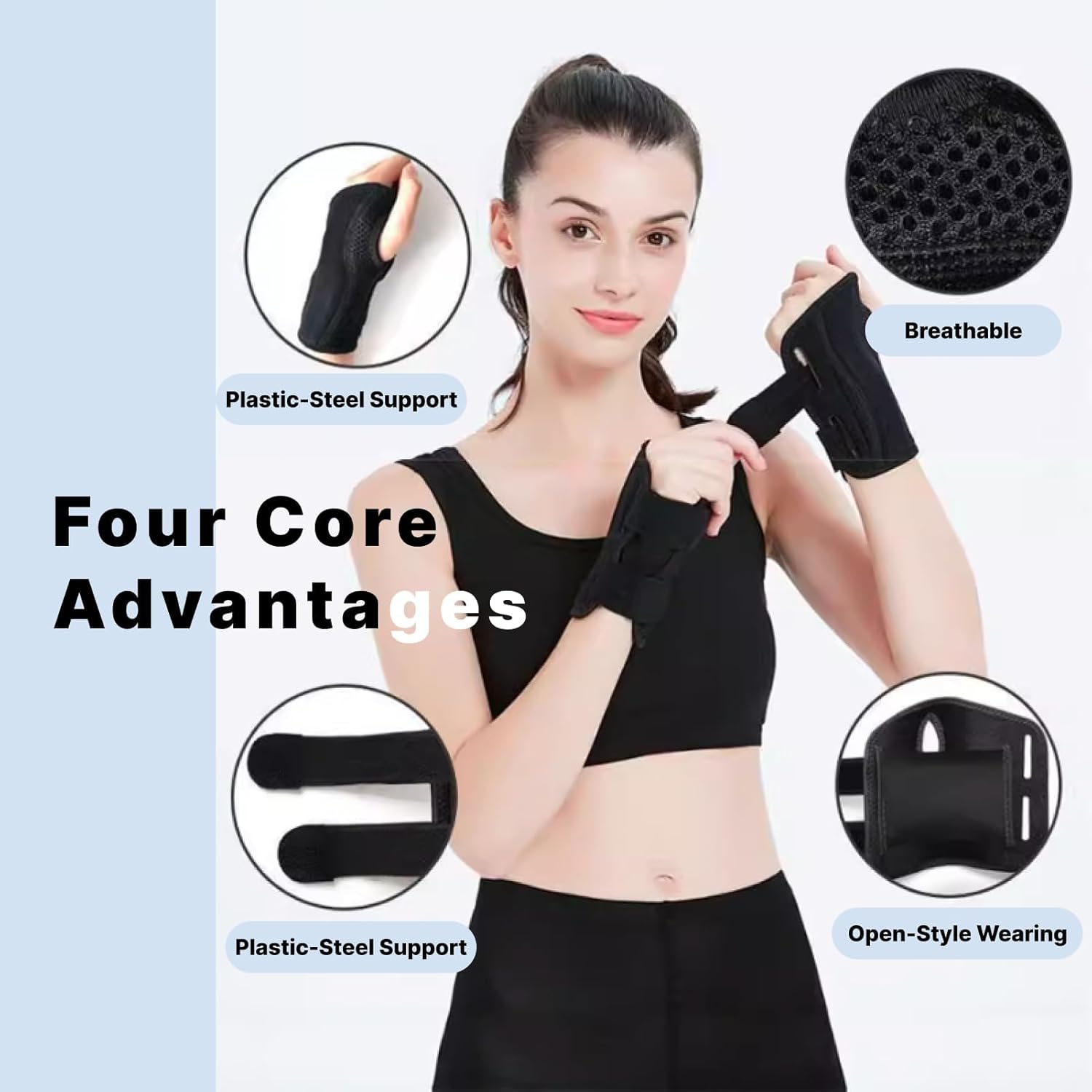 Carpal Tunnel Wrist Brace for Day & Night Support, Adjustable Splint for Women and Men, Left-Hand Wrist and Thumb Brace, Fo Tenosynovitis, Tendonitis, and Recovery image number 4