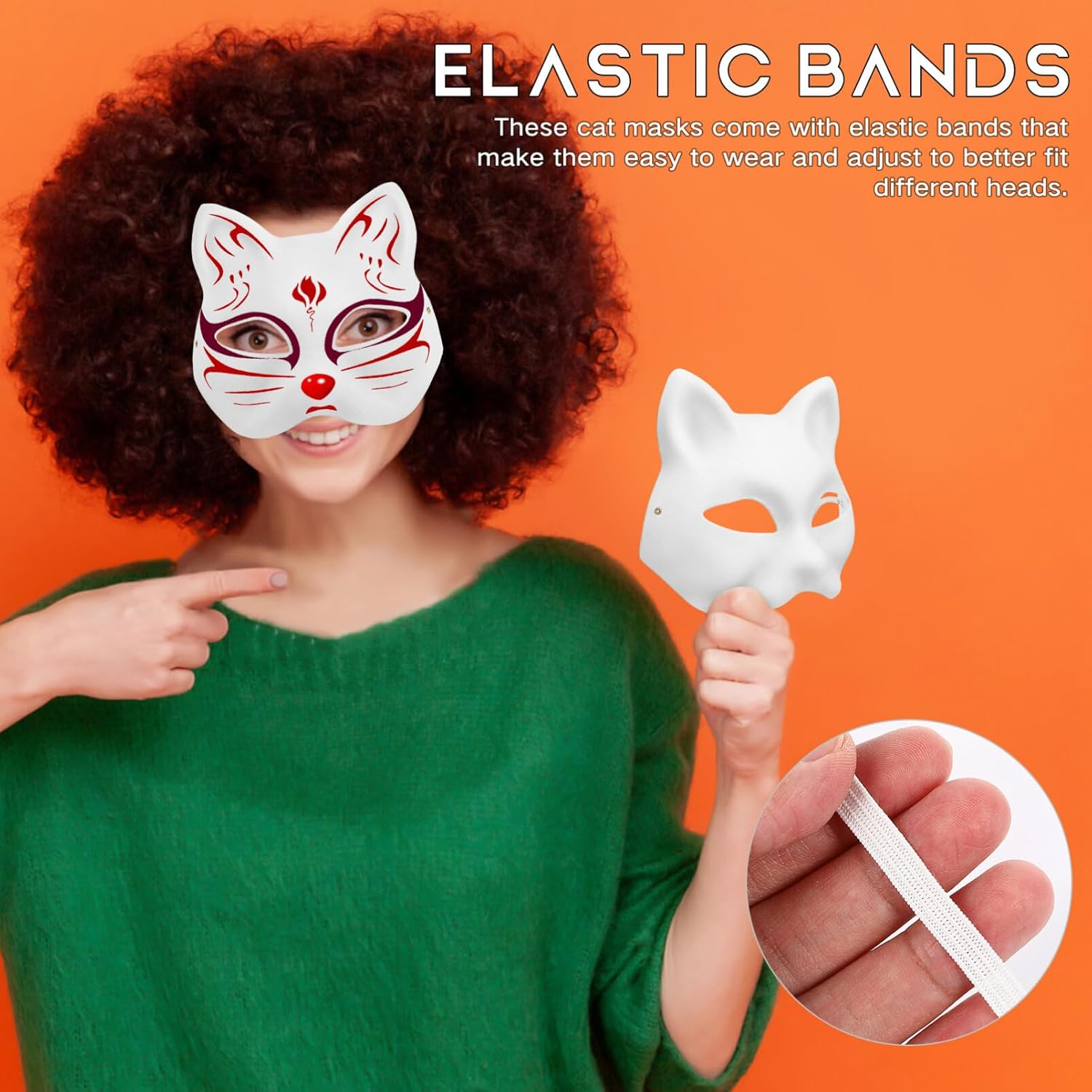 TOYANDONA Blank Cat Masks for Diy Painting Lightweight Paper Pulp Animal Face Masks with Elastic Bands for Masquerade Halloween Costume Parties and Craft Projects image number 5