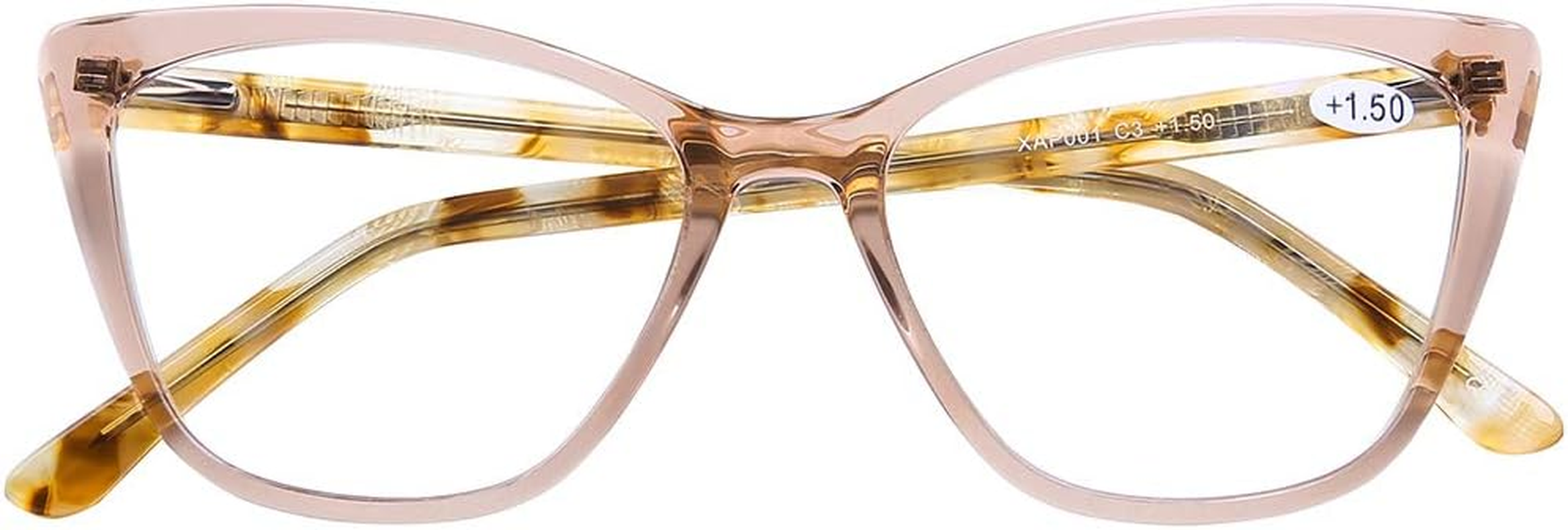 Doovic Computer Reading Glasses Blue Light Blocking anti Eyestrain Fashion Cat Eye Spring Hinge Readers for Women 2.0 Strength