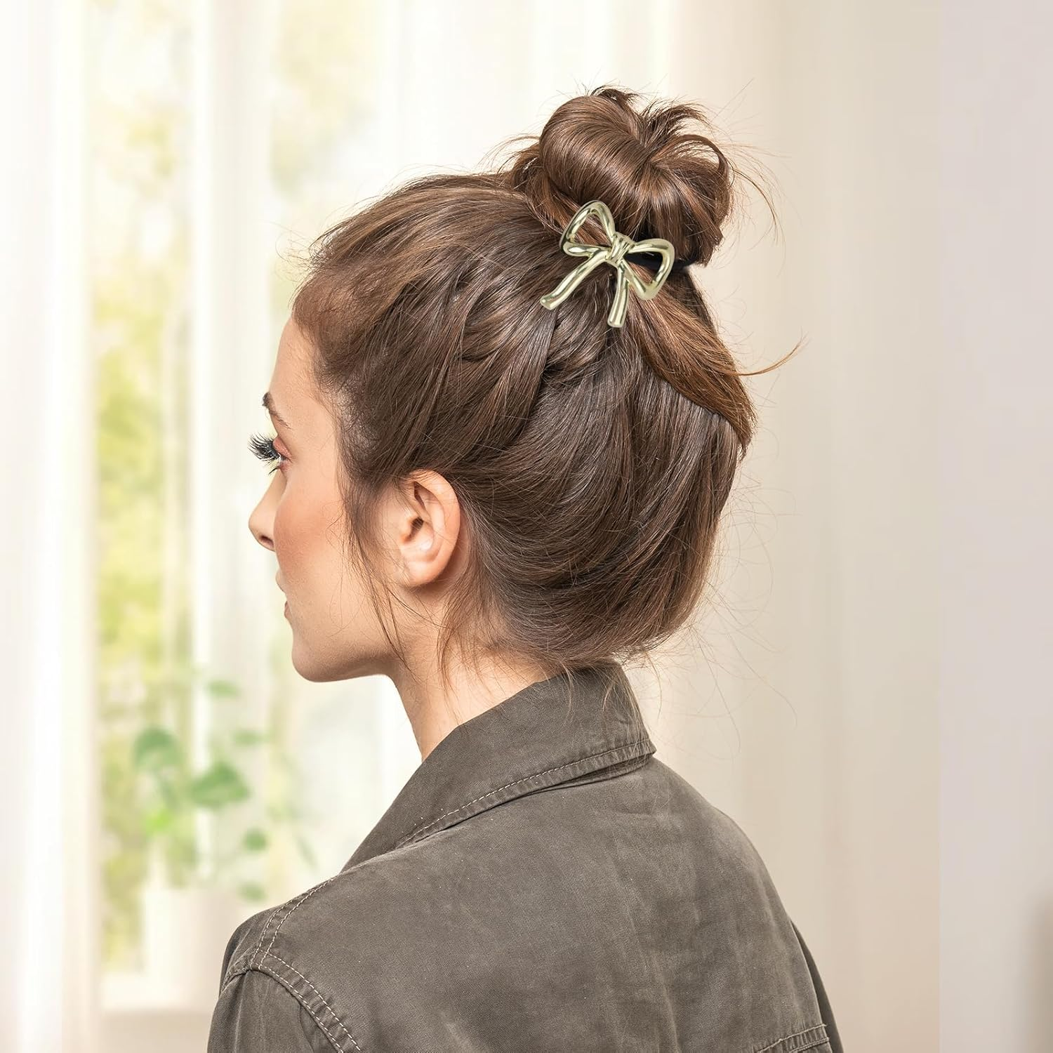 JINGIHE Pack of 6 Metal Hair Scrunchies, Gold Hair Accessories, Women Hair Ties, Ponytail Hair Rings Braid Scrunchie Hair Cuff for Women Girls Women Hair Accessories image number 1