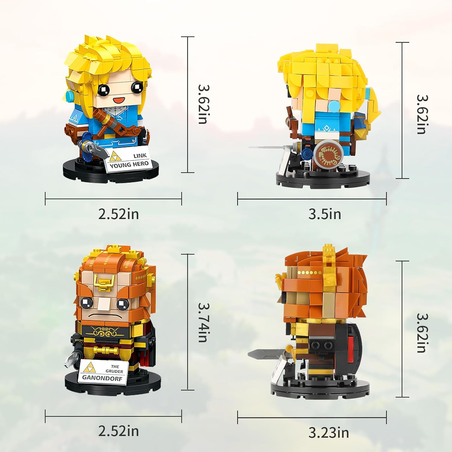 QLT BOTW Link Clamping Building Blocks, Link Action Figures Holding Master Sword and Ganondorf, Game Fans Gift for Adults and Boys from 6-16+ (475 Pieces) image number 4