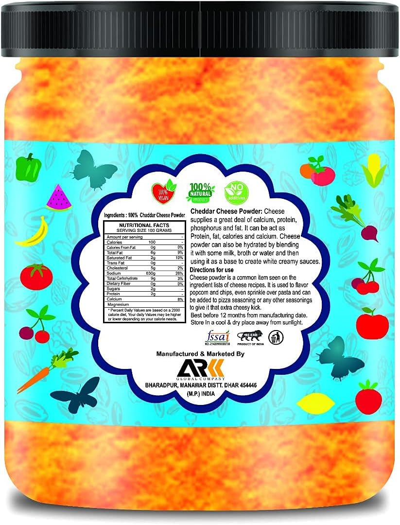 Green Velly Indian Organic Infinity Cheddar Cheese Powder | Cheese Powder for Popcorn - 200 GM by Organic Infinity image number 2