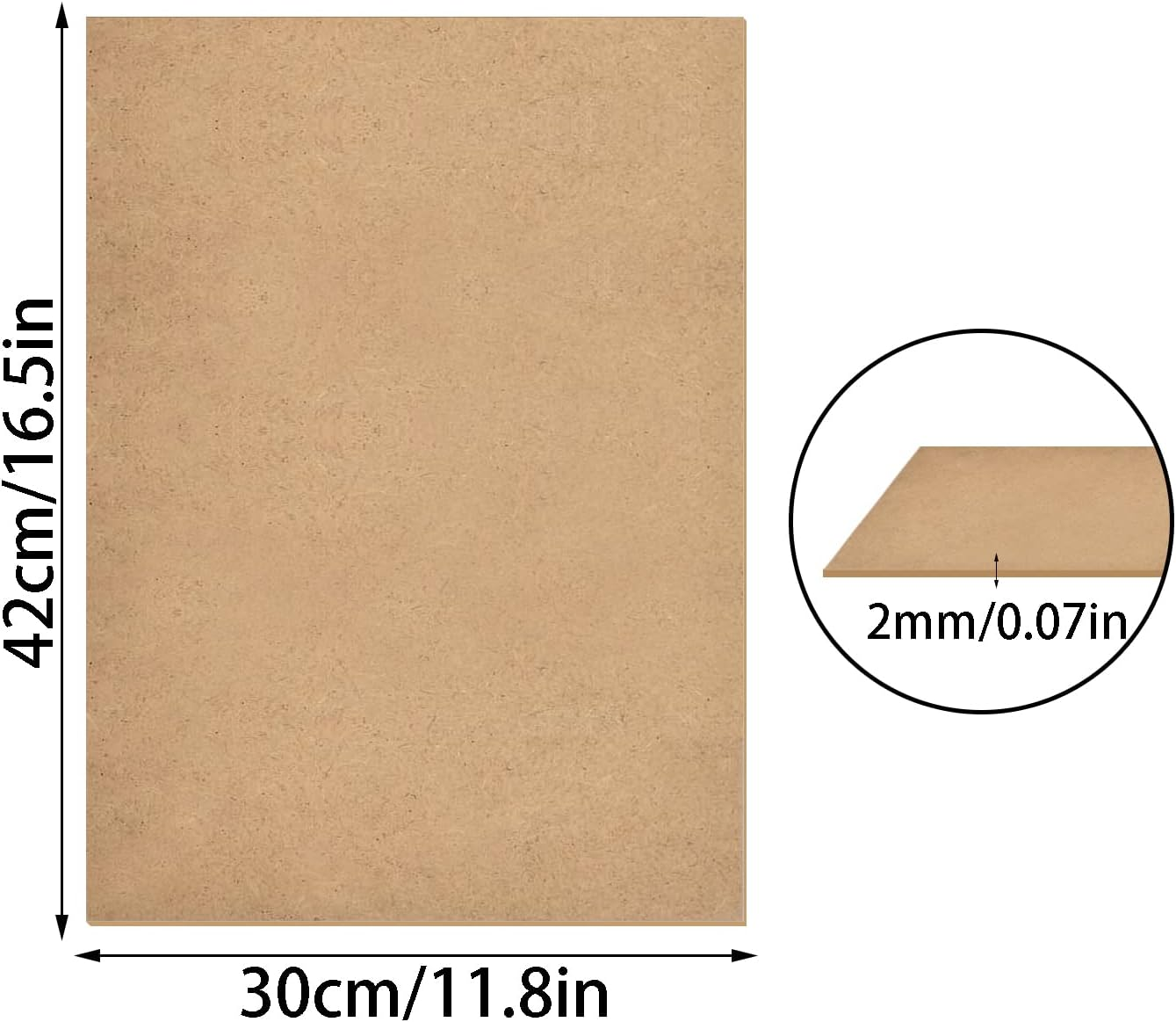 TSKDKIT A3 MDF Wood Boards for Crafts 2Mm Medium Density Fiberboard Wooden Sheet Replacements, MDF Sheet for Laser Engraving, Painting and Decor, Cheaper than Canvas Paper Board(2Pcs, 42 X 30Cm)