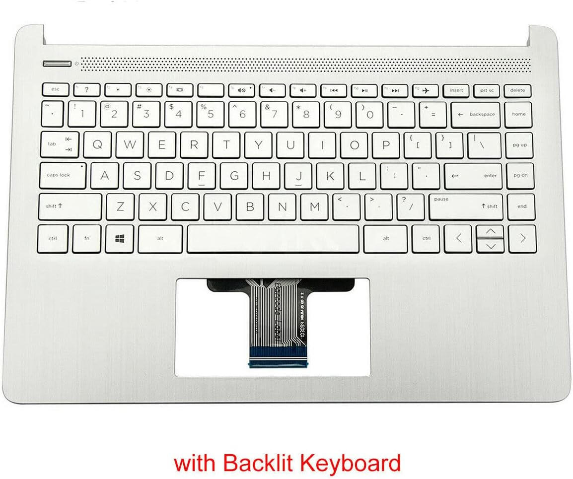Replacement for 14T-DQ 14S-Fq 14-DQ 14S-Dr Laptop Upper Case Palmrest Backlit Keyboard Assembly Part L88206-001 Sliver image number 1