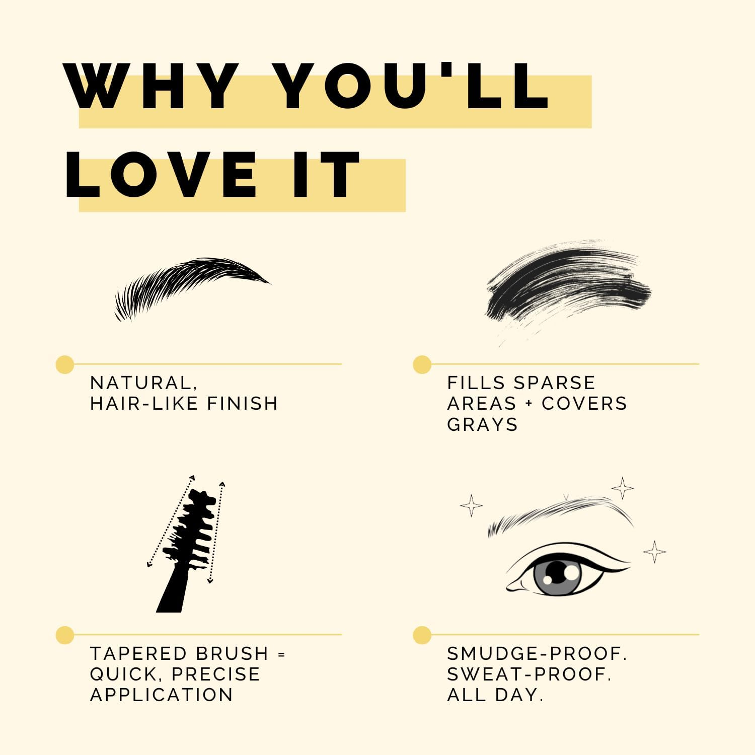 Elizabeth Mott Queen of the Fill Tinted Eyebrow Makeup Gel Cruelty Free (4G/.14Oz) Blonde