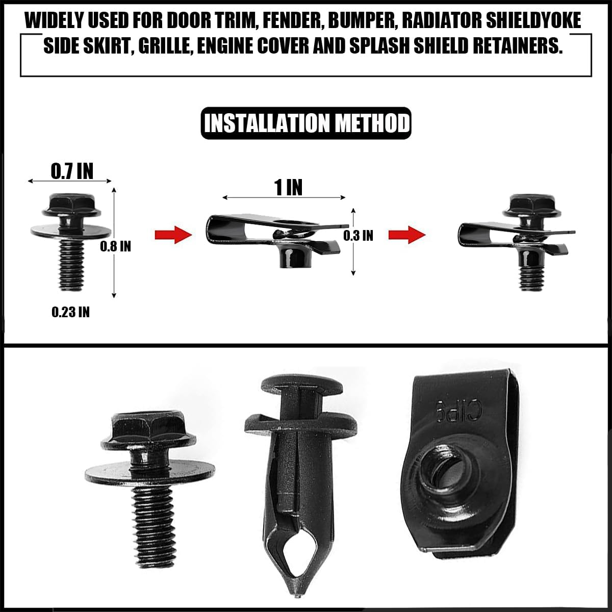 35PCS Engine under Cover Splash Shield Guard Body Bolts, Bumper Fender Liner Push Retainer Fastener Rivet Clips, Universal Extruded U-Nuts Kit, Compatible with Infiniti G35 G37 EX35 FX35 FX45 (35) image number 2