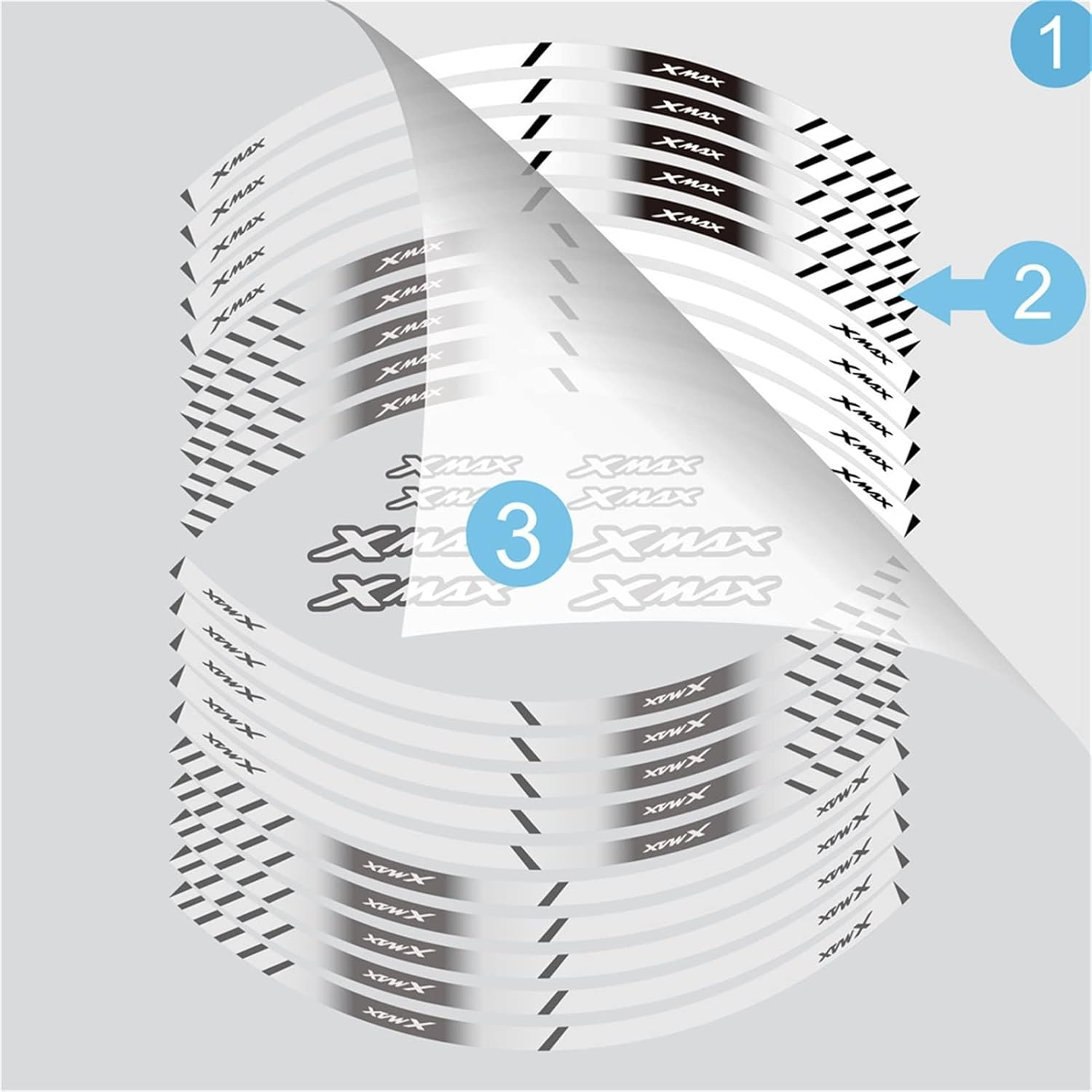 Stickers Motorcycle Inner Wheel Stickers Rim Reflective Decoration Decals Car Accessories for Yamaha Xmax Xmax (Color : Red) image number 4