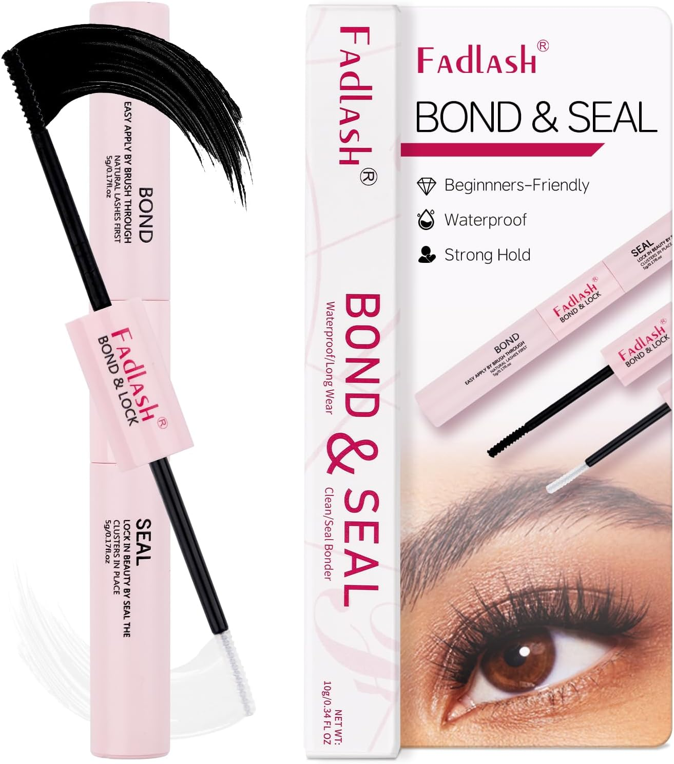 FADLASH Lash Bond and Seal Cluster Lashes Glue DIY Lash Extension Kit Lash Clusters Glue Individual Lashes Strong Hold 48-72 Hours Latex Free DIY Eyelash Extension Kit Suitable for Sensitive Eyes image number 4