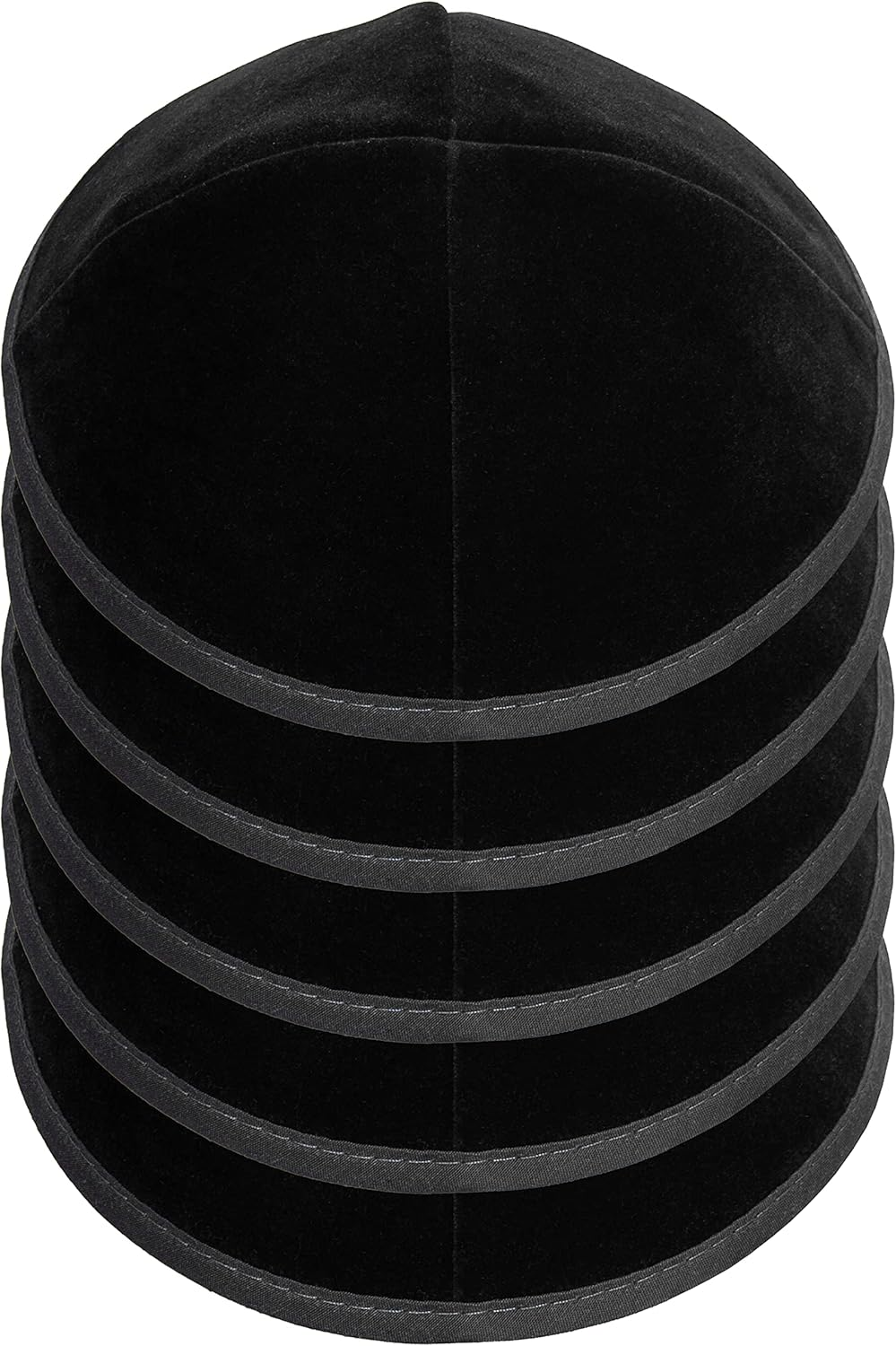 Holyudaica Pack of 5-Pcs Hq 20Cm Satin/Velvet Kippah with Silver/Gold String+Star of David for Men & Boys, Israel Kippot Bulk