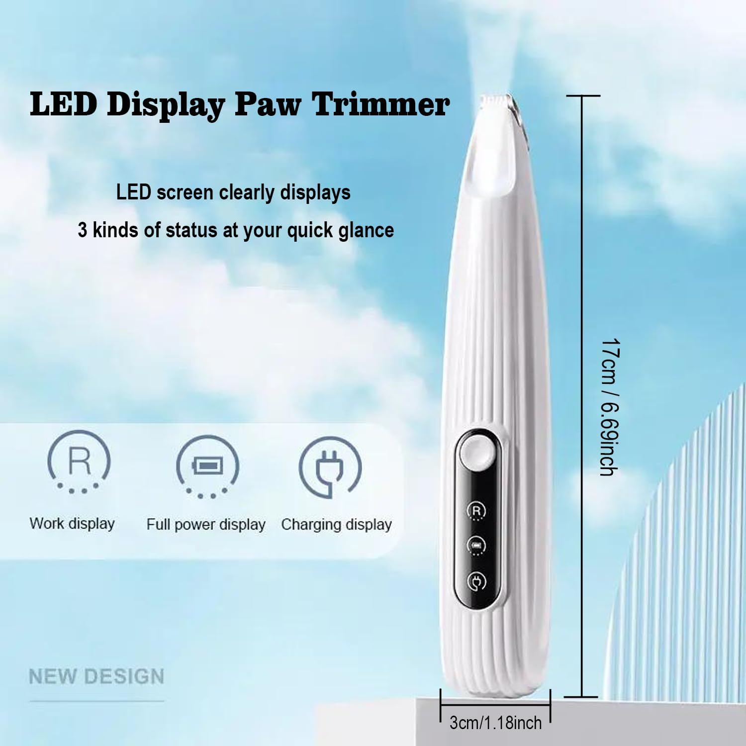 SZMDLX Dog Paw Trimmer with LED Light, 9Mm Blade, Low Noise, Rechargeable Pet Clipper for Dogs, Cats, Rabbits, Grooming for Paws, Ears, Face, Rump image number 2