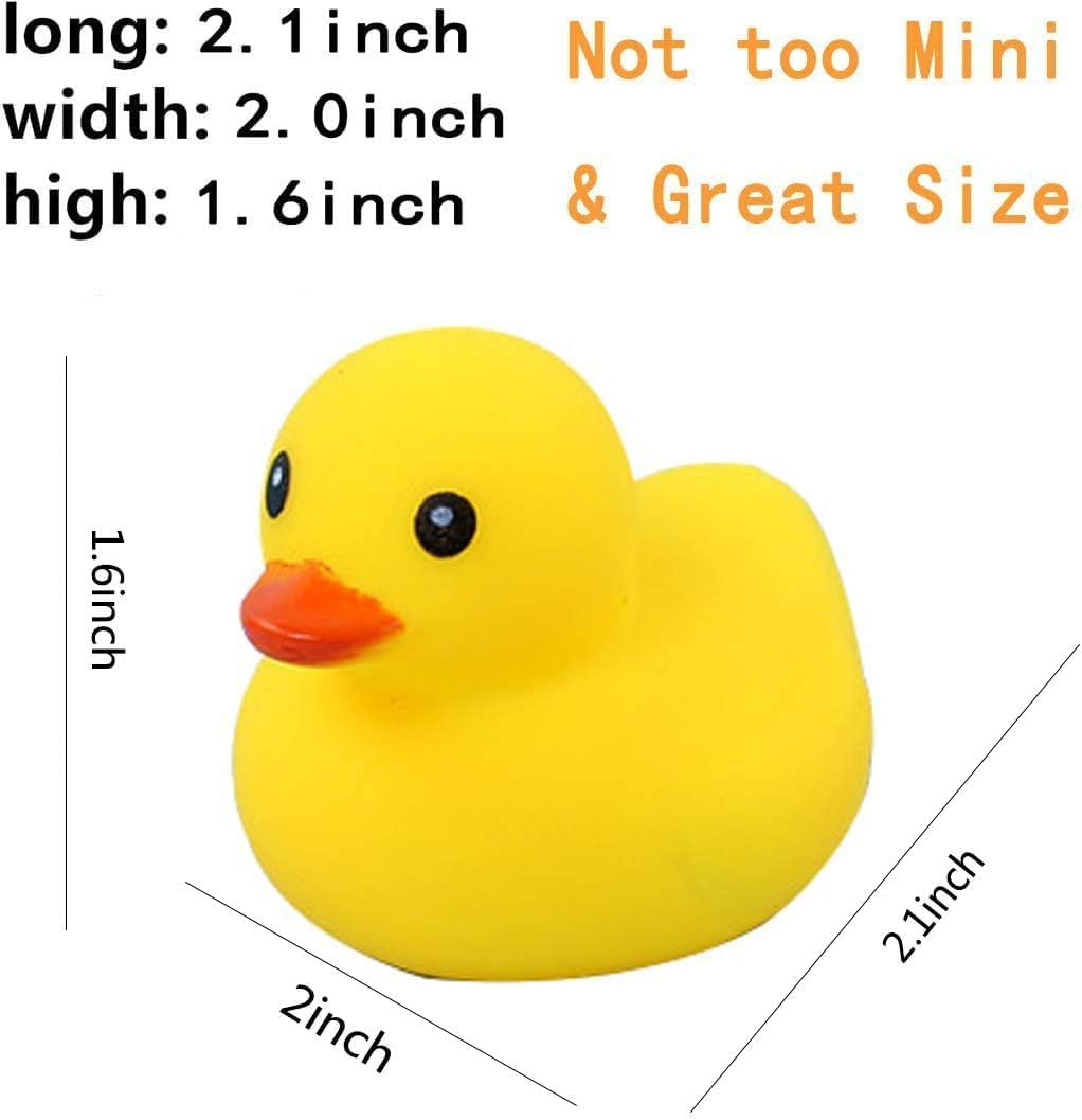 Yellow Rubber Ducks Bath Toys 20Pack, Bathtub Floating Squeaky Duck Bulk Baby Preschool Bath Toy for Baby Shower Infants Kids Toddler Birthday Party Decoration Gift (2.1", 20Pcs image number 5