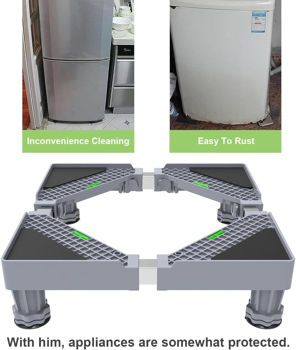 Mini Fridge Stand Universal Stand Base with 4 Strong Feet, Adjustable Refrigerator Stand, Multi-Functional Base for Washing Machine, Dryer, Laundry Pedestal image number 6