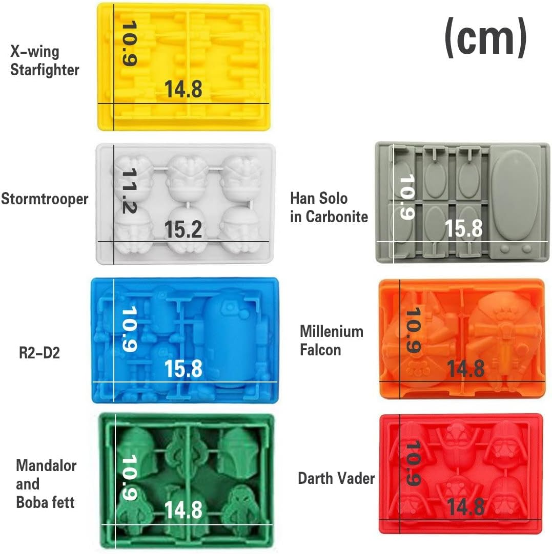 Winonarri Characters Silicone Ice Cube Trays Ideal for Chocolate, Ice Cubes, Jelly, Candy, Dessert, Bakeware Soap and Candle (Set of 7) image number 4
