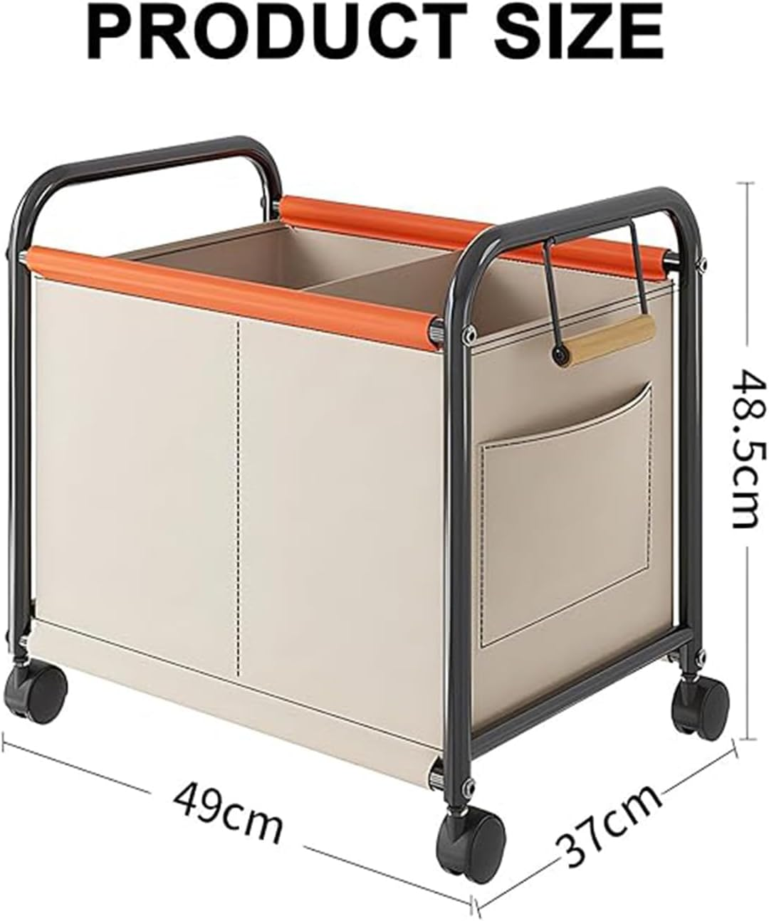 Kids Toy Box with Wheels & Dividers &ndash; Large Removable Storage Organizer Bin for Toys, Clothes, Blankets, Nursery & Playroom (For Boys & Girls) image number 2