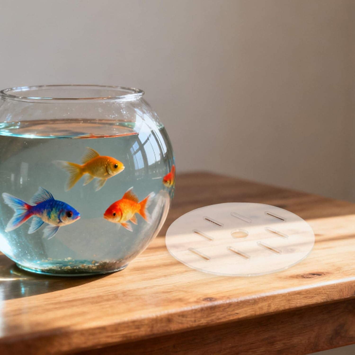 DECHOUS 2Pcs 15Cm round Acrylic Aquarium Covers with Holes Anti-Jumping Fish Tank Lids for Small Fish Bowls Reusable Tank Accessories for Aquatic Pets image number 2