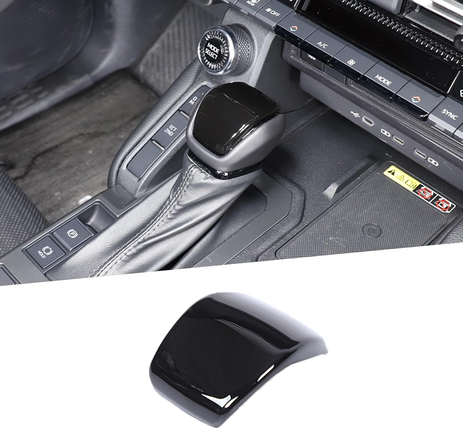 Gear Shift Knob Cover Trim Compatible with Toyota Land Cruiser Prado 250 2024-2025 Accessories | ABS Shifter Head anti Scratch Protector | 1PC Set (Carbon Fiber Pattern)