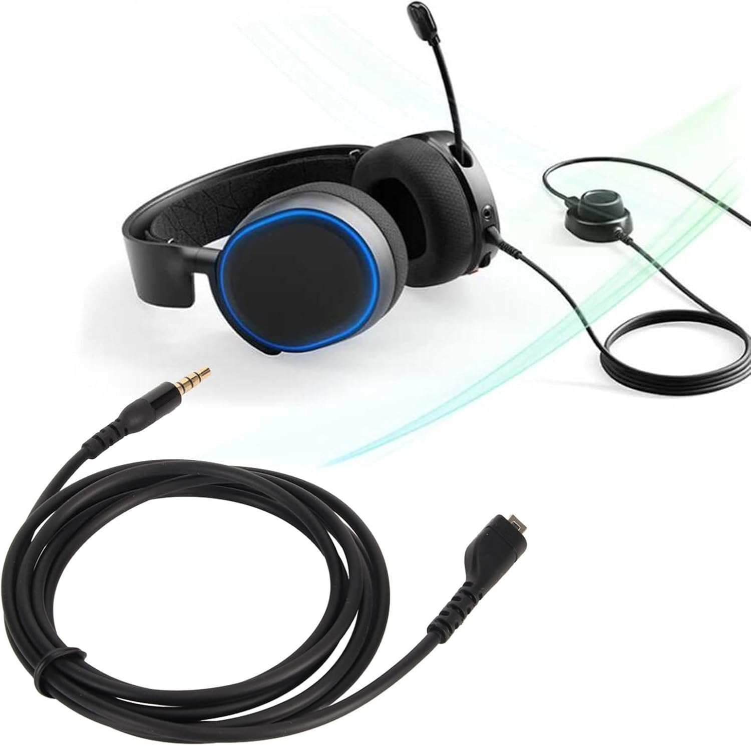 Replacement Audio Cable for Steelseries Arctis 3 Arctis 5 Arctis 7 Arctis Pro Arctis Prime Gaming Headsets, 4.9Ft OFC Cores Independent Shielding Audio Cord Cable image number 2