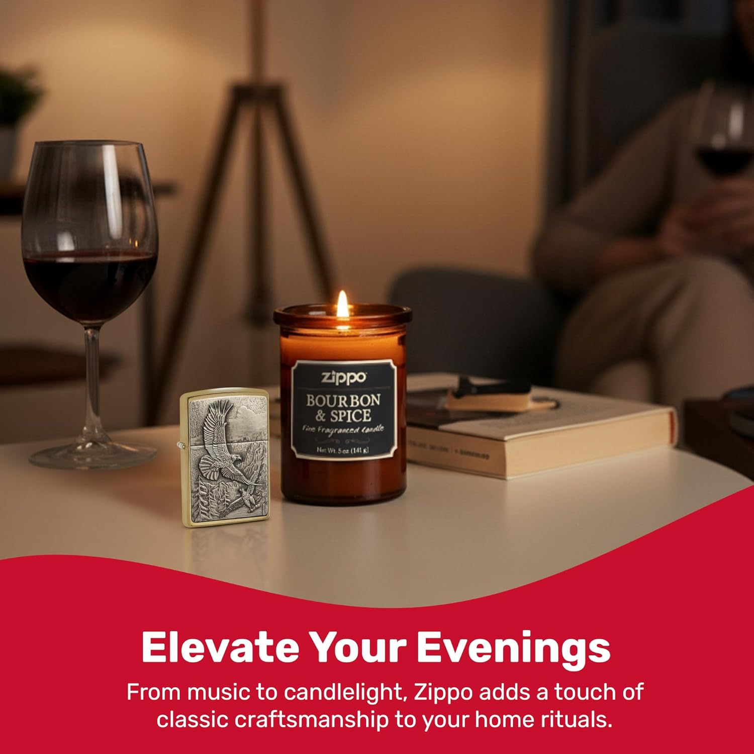 Zippo Adult-Unisex 20854 Brushed Brass Where Eagles Dare Lighter image number 4