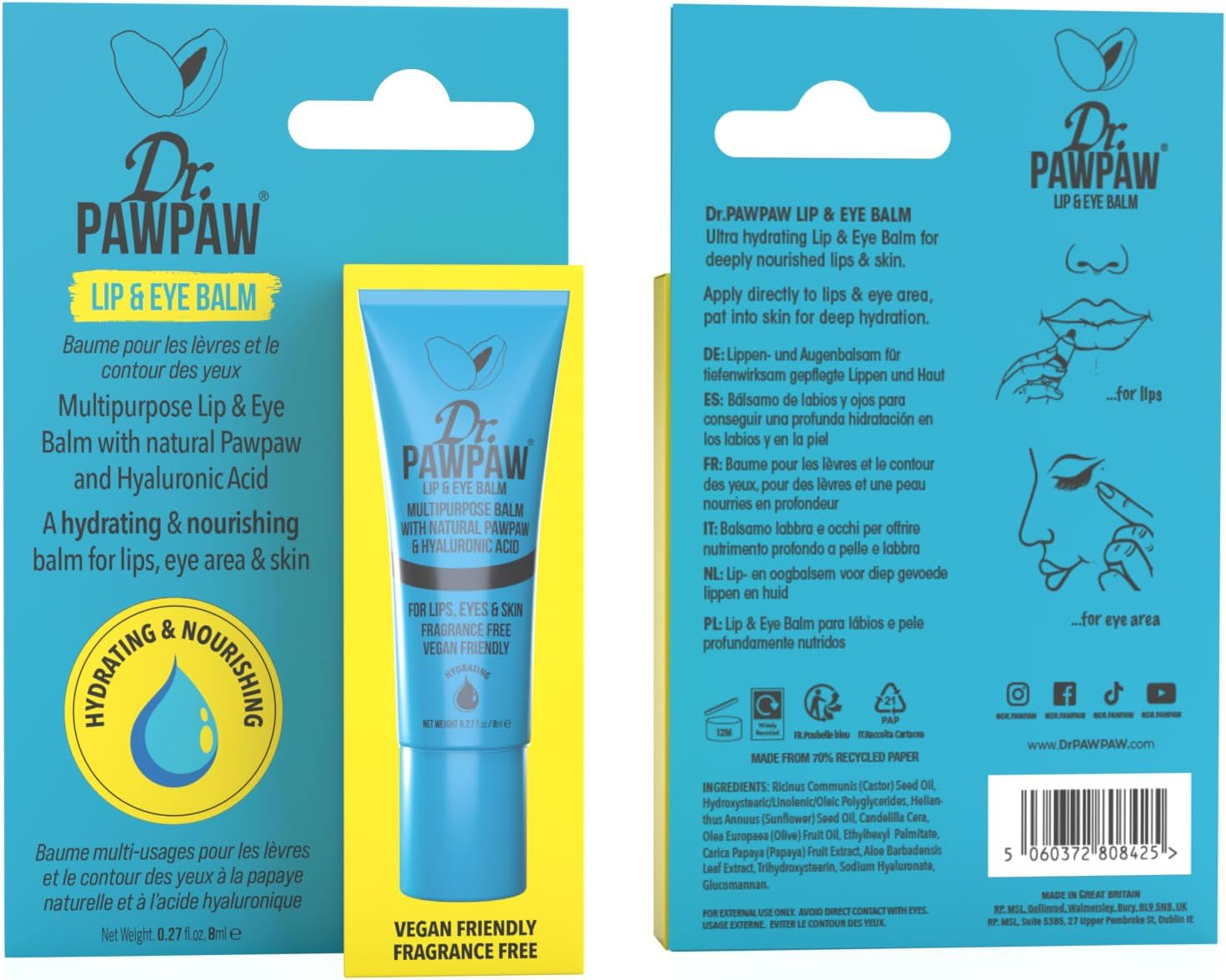 Dr.Pawpaw Lip and Eye Balm 8 Ml image number 1