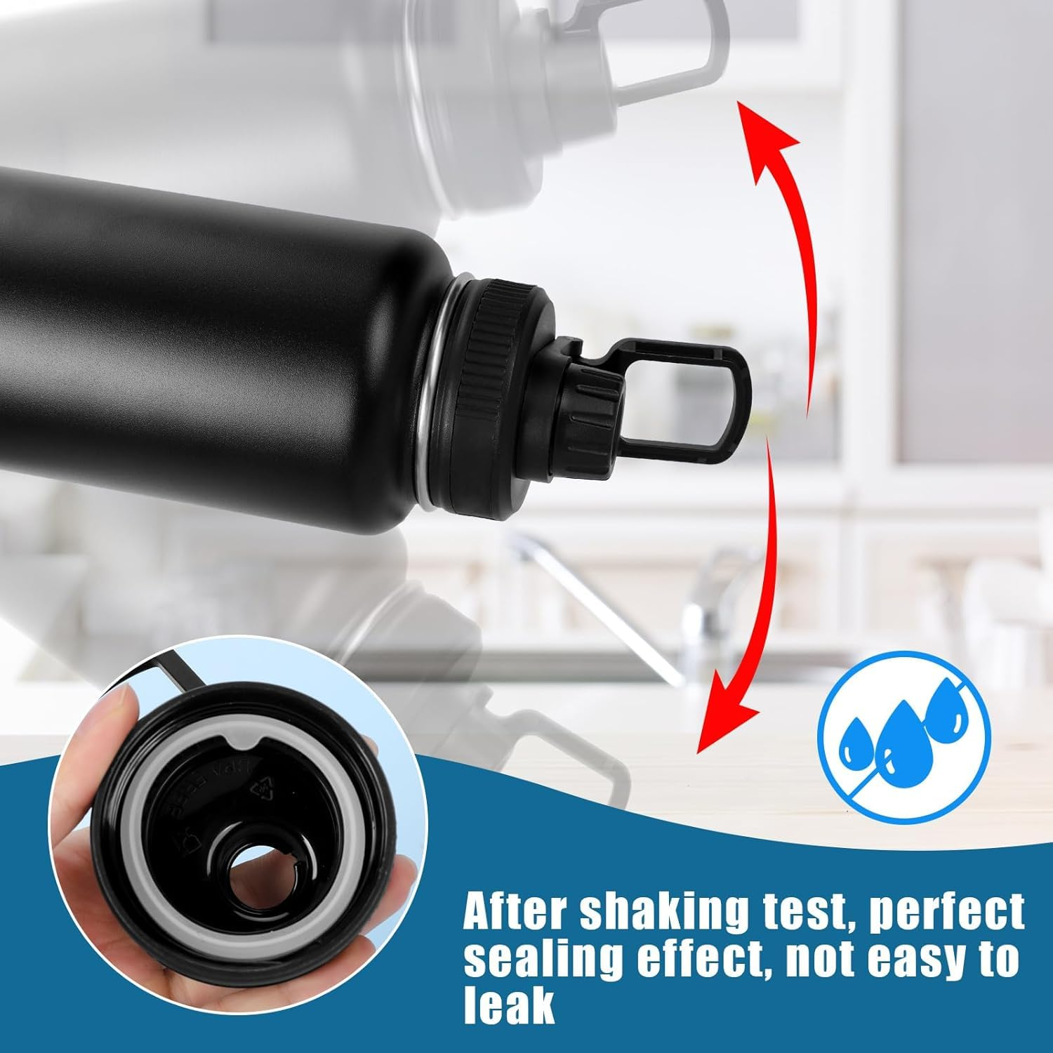 Liyquint 13PCS Thermoflask Water Bottle Lid Replacement for 24/32/40/64Oz, Silicone Sealing Ring & Gasket Replacement for Straw Lid & Spout, Leak-Proof Cup Seal Ring (13) image number 6