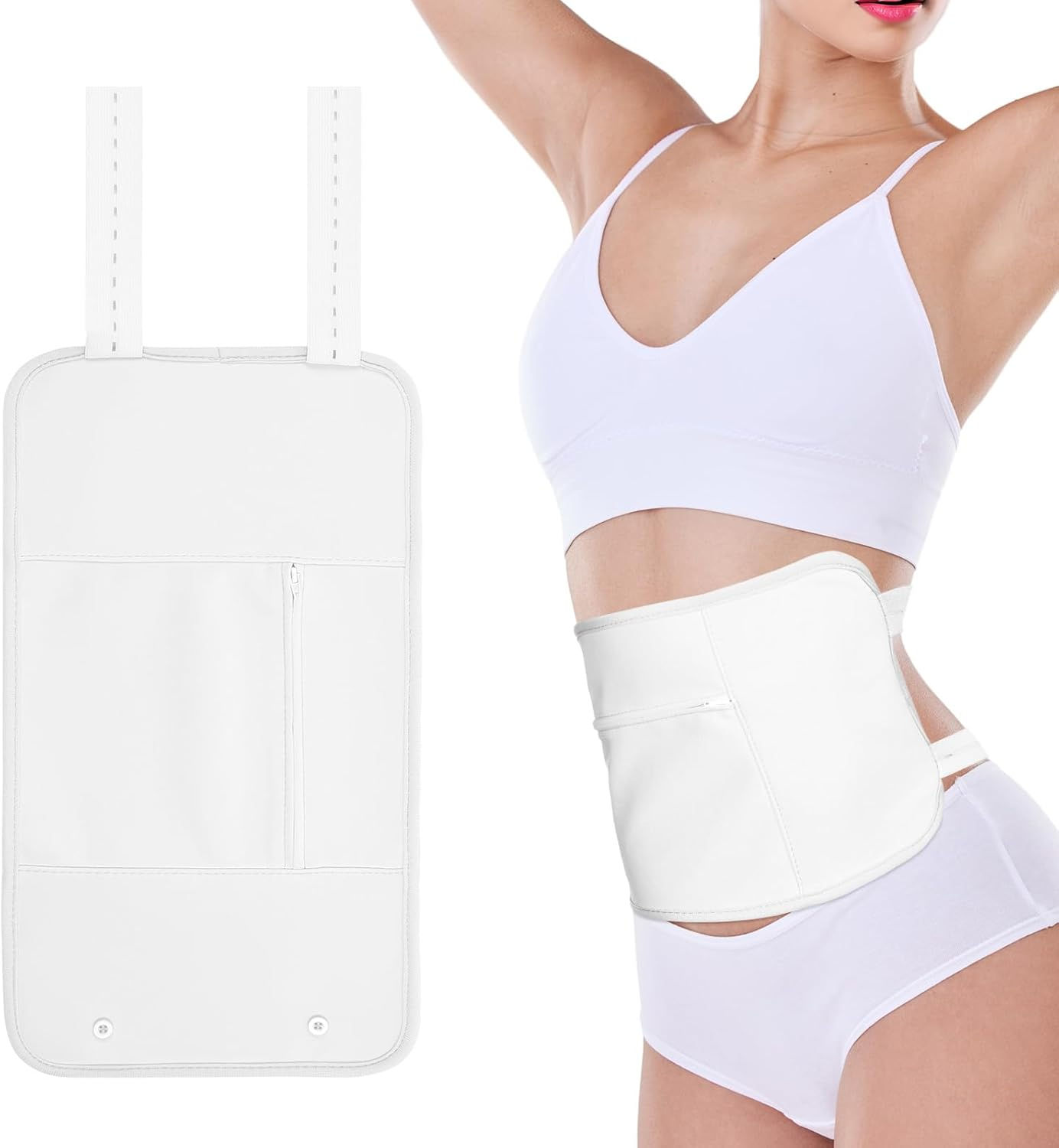 AOOWU Organic Castor Oil Pack, Castor Oil Pack Kit, Reusable Castor Oil Packs Set for Liver Detoxification, Thyroid, Digestion, Constipation, Pack of 2, Pink