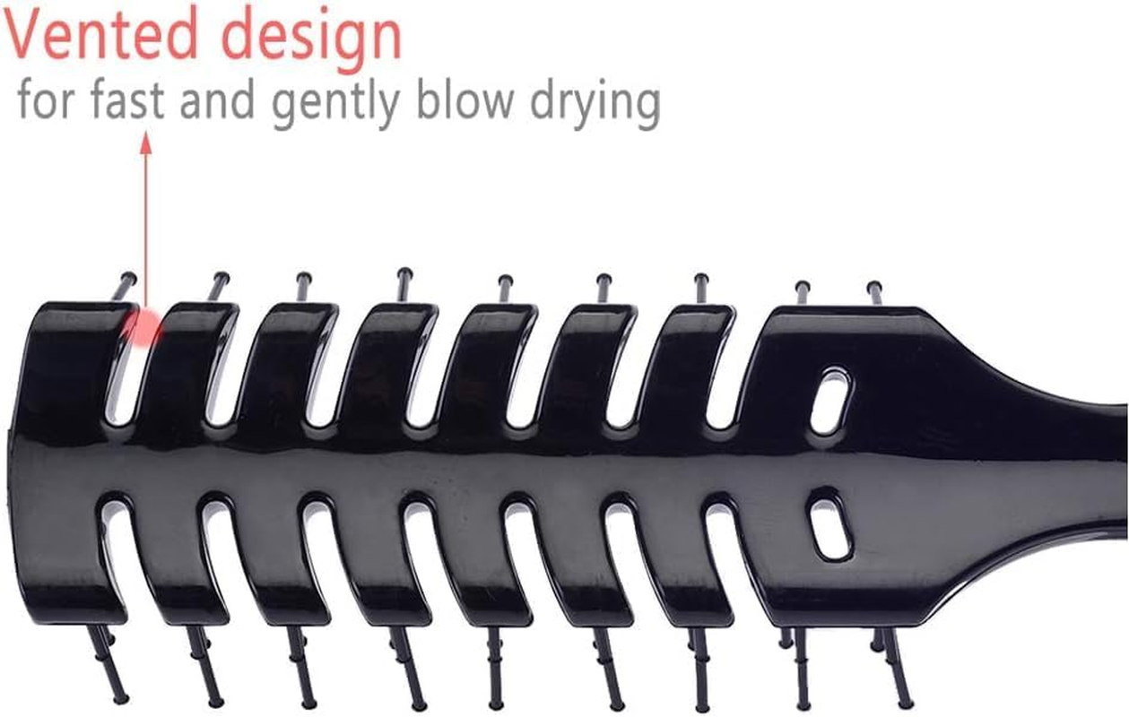 Mens Vented Hair Brush for Blow Drying, anti Static Vent Hairbrush for Styling Fine, Curly, Wavy, Wet or Dry Hair Long Black image number 2